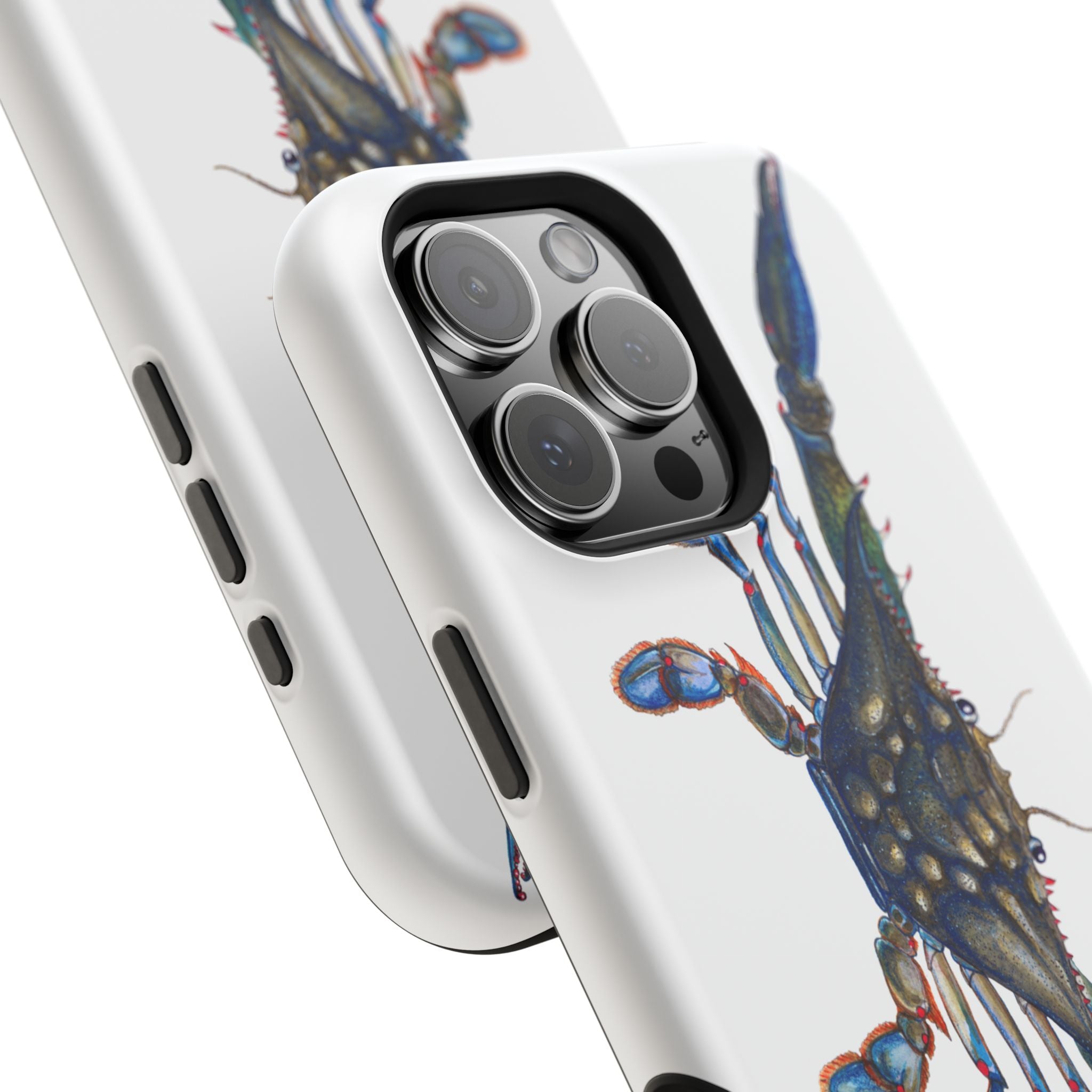 Blue Crab MagSafe White iPhone Case