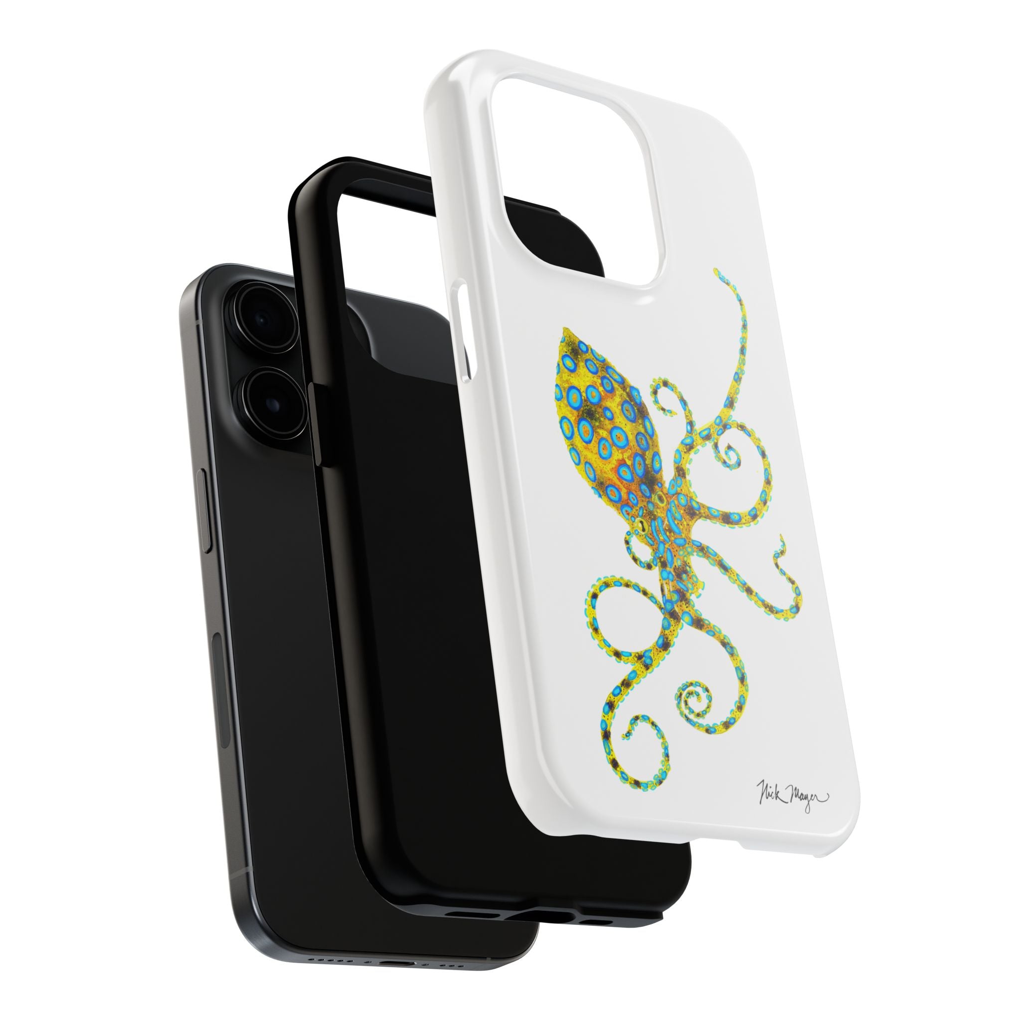 Blue Ringed Octopus White Phone Case (iPhone)
