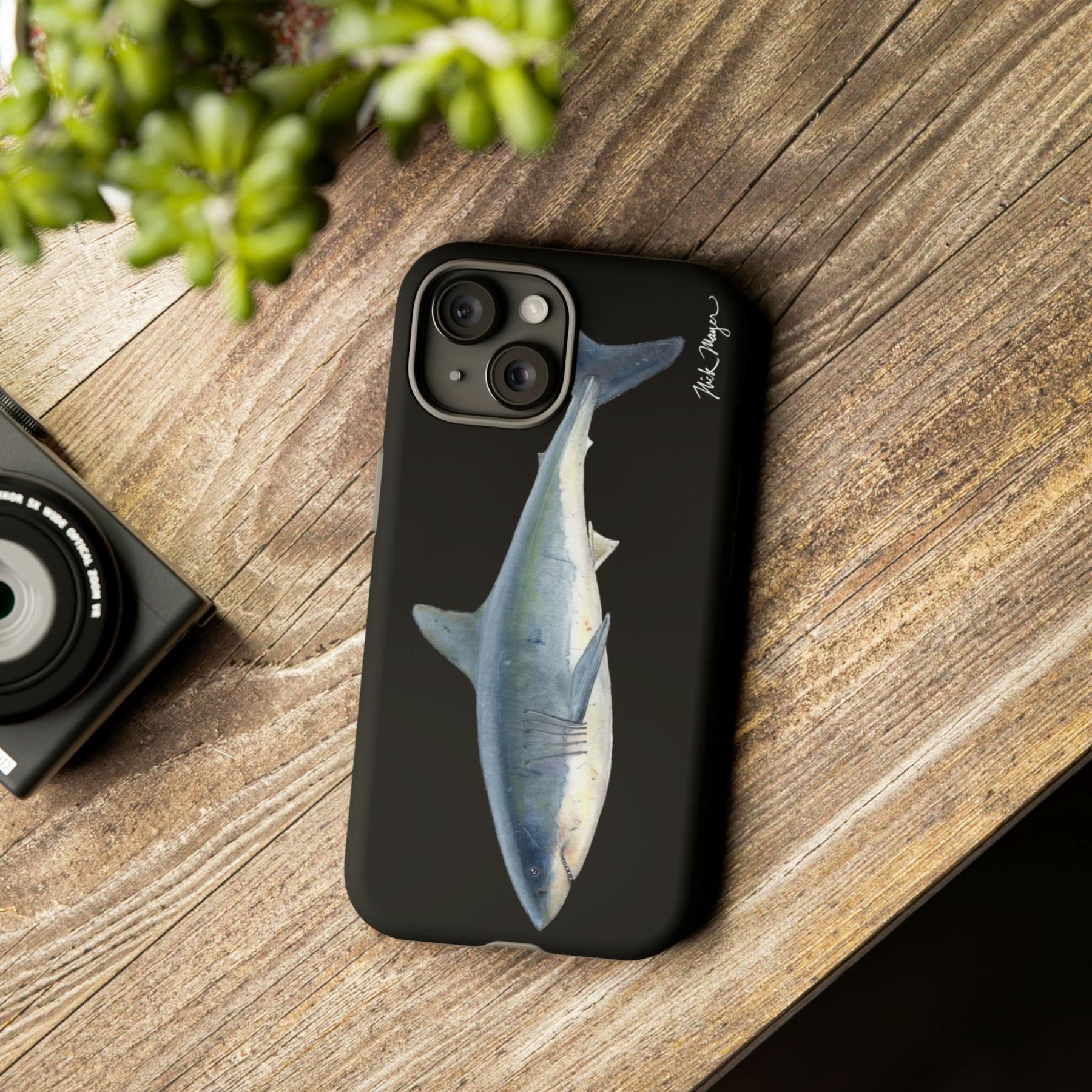 Great White Shark Black iPhone 15 Case