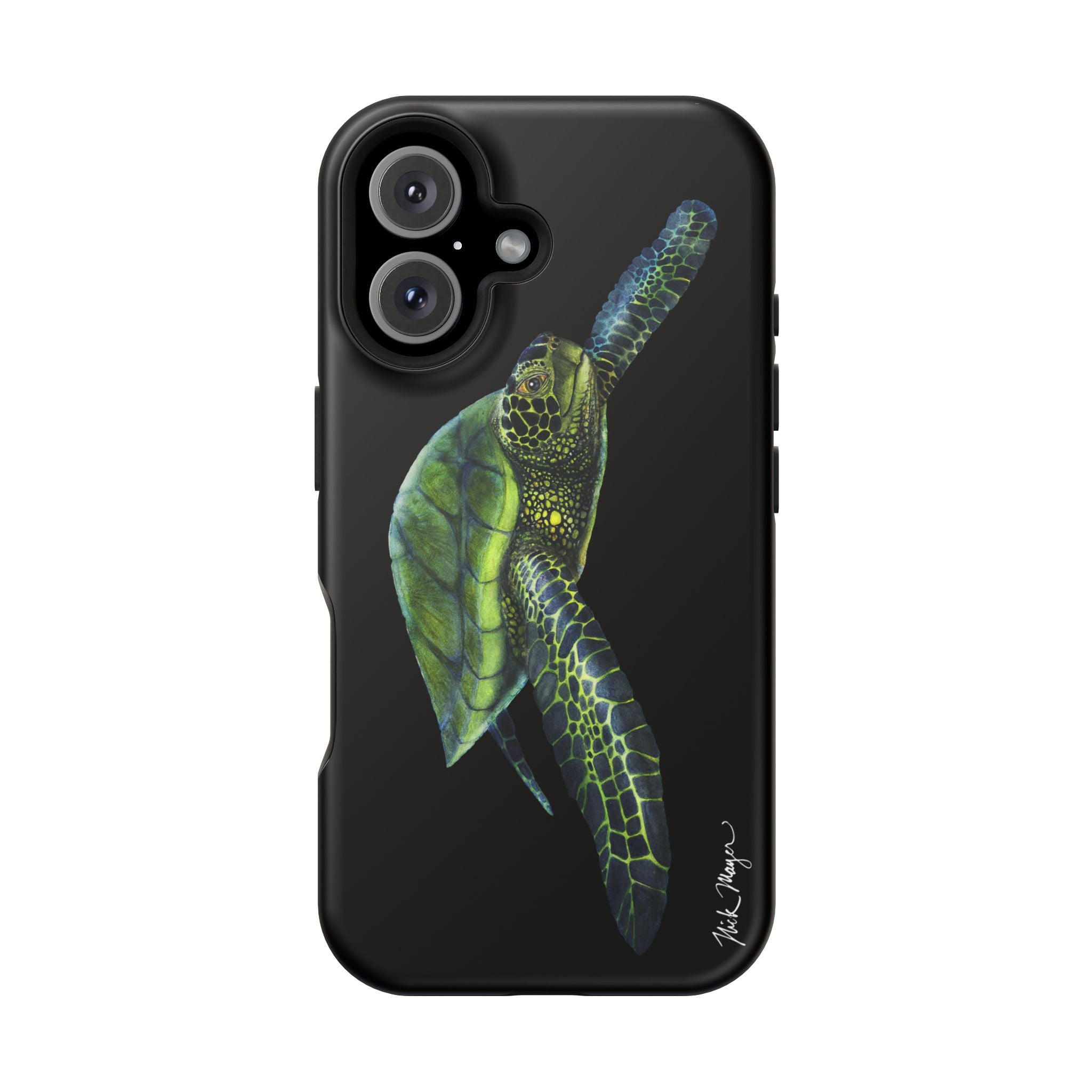 Green Sea Turtle MagSafe Black iPhone Case