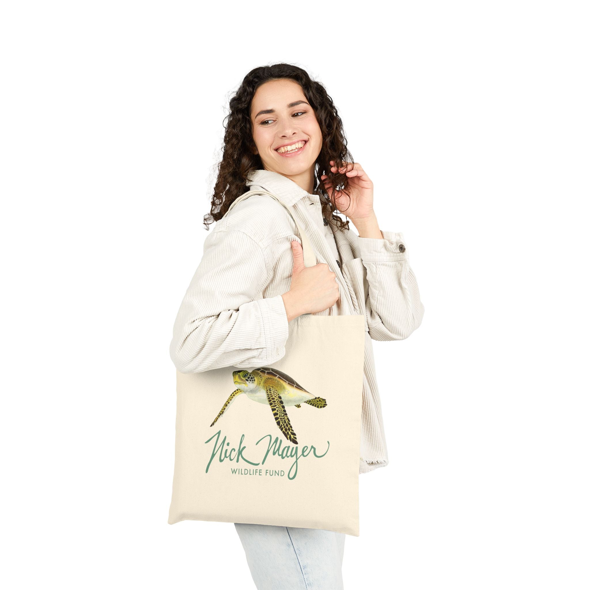 Nick Mayer Wildlife Fund Juvenile Green Turtle Canvas Tote