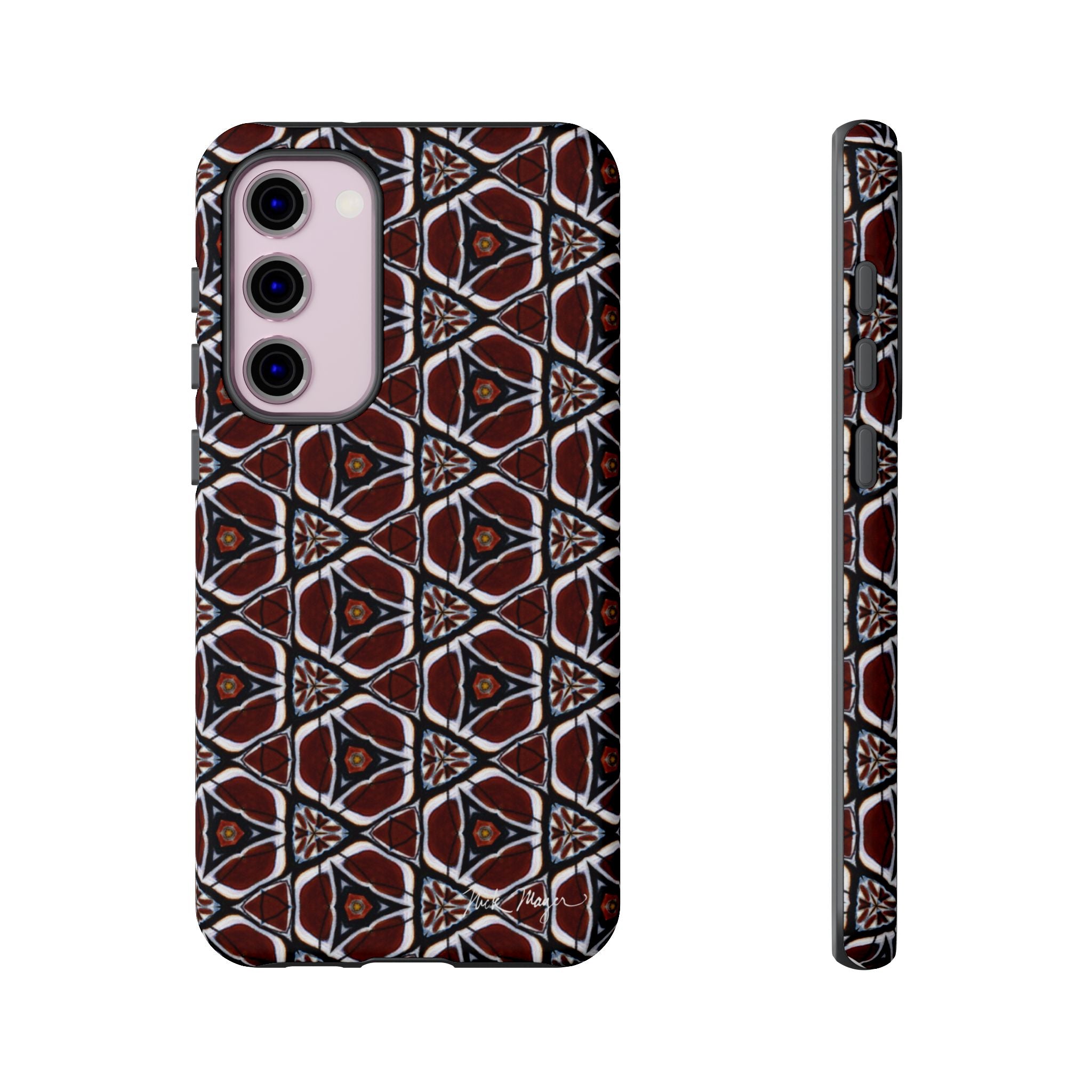 Maroon Butterfly Pattern Phone Case (Samsung)