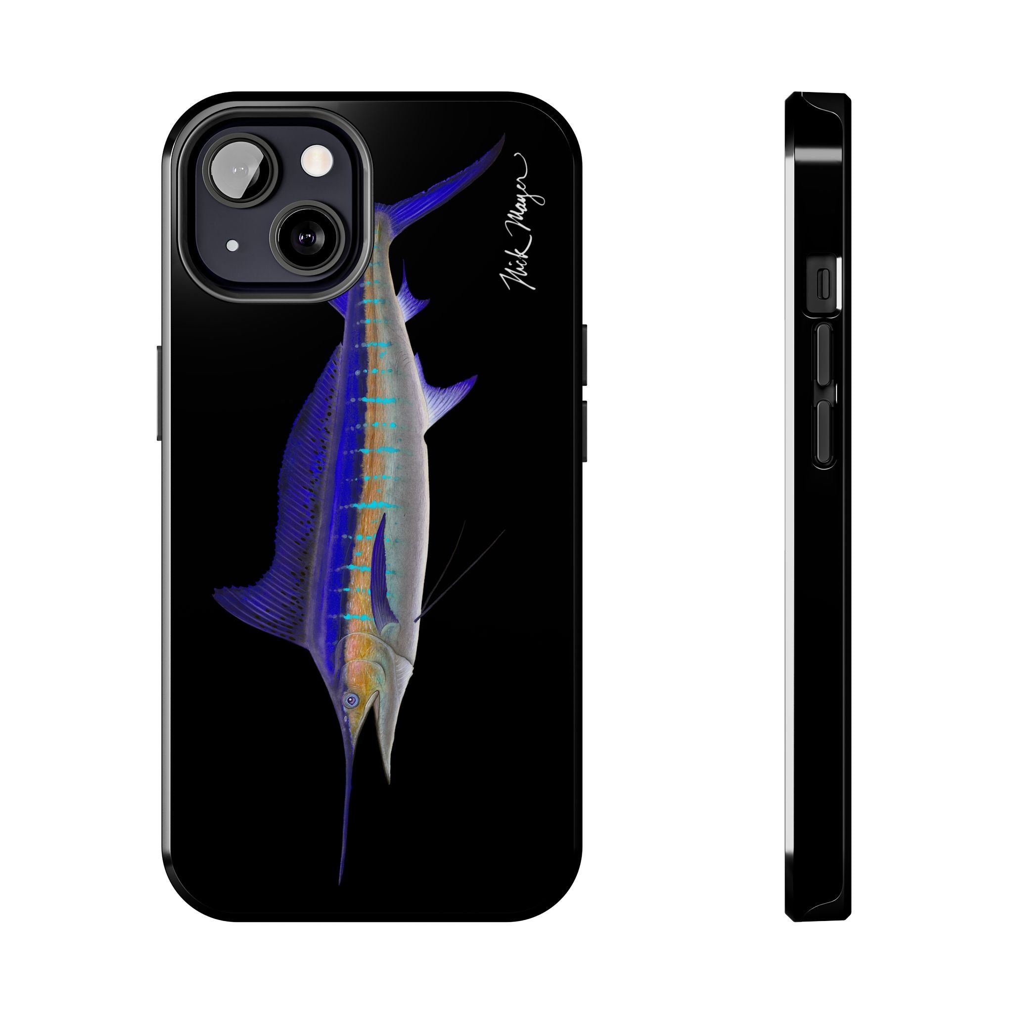 Striped Marlin Black Phone Case (iPhone)