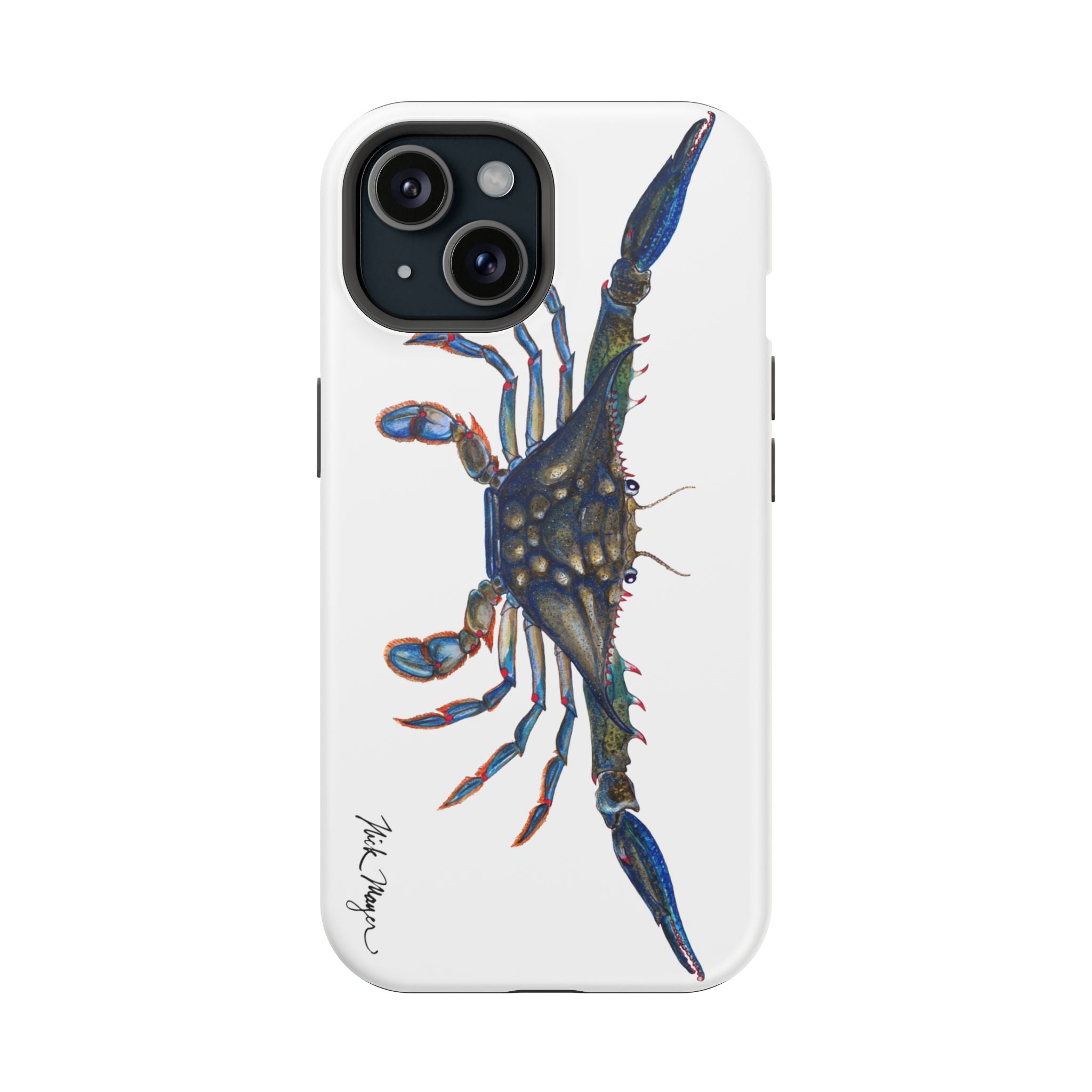 Blue Crab MagSafe White iPhone Case