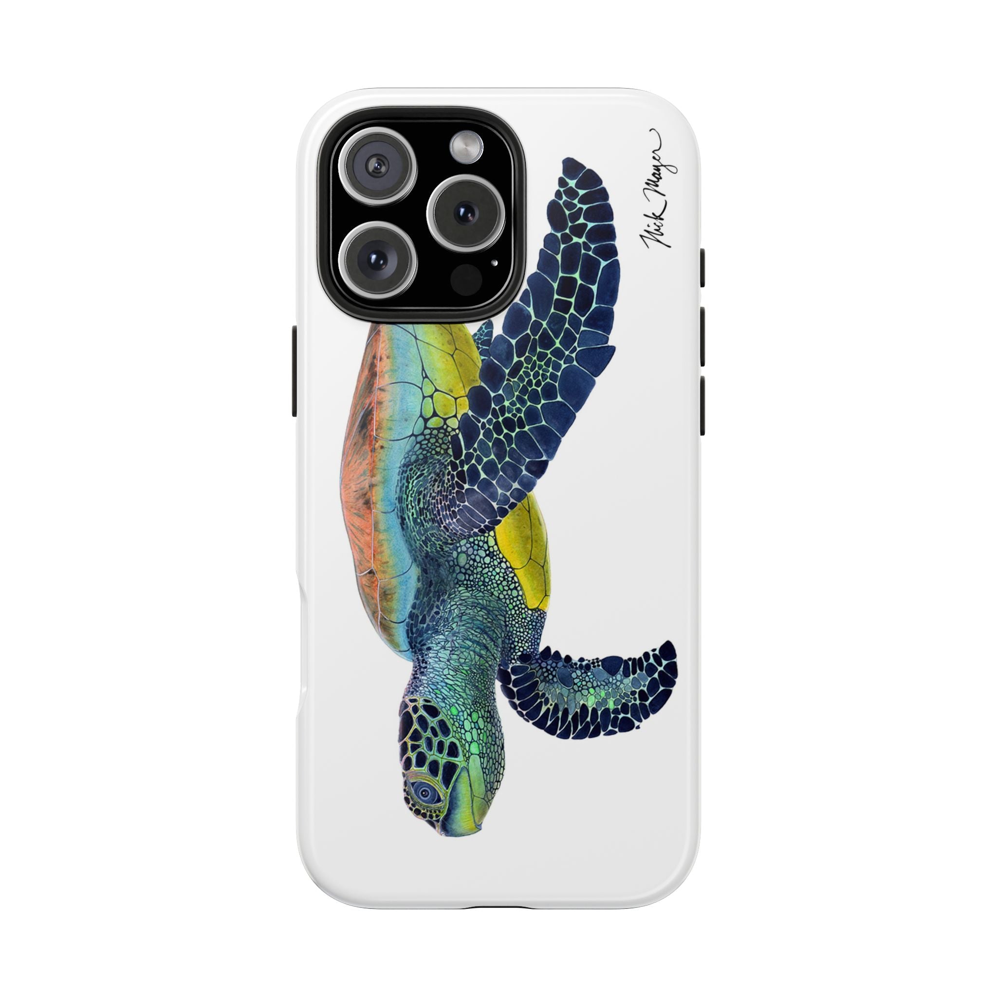 Green Sea Turtle II White Phone Case (iPhone)