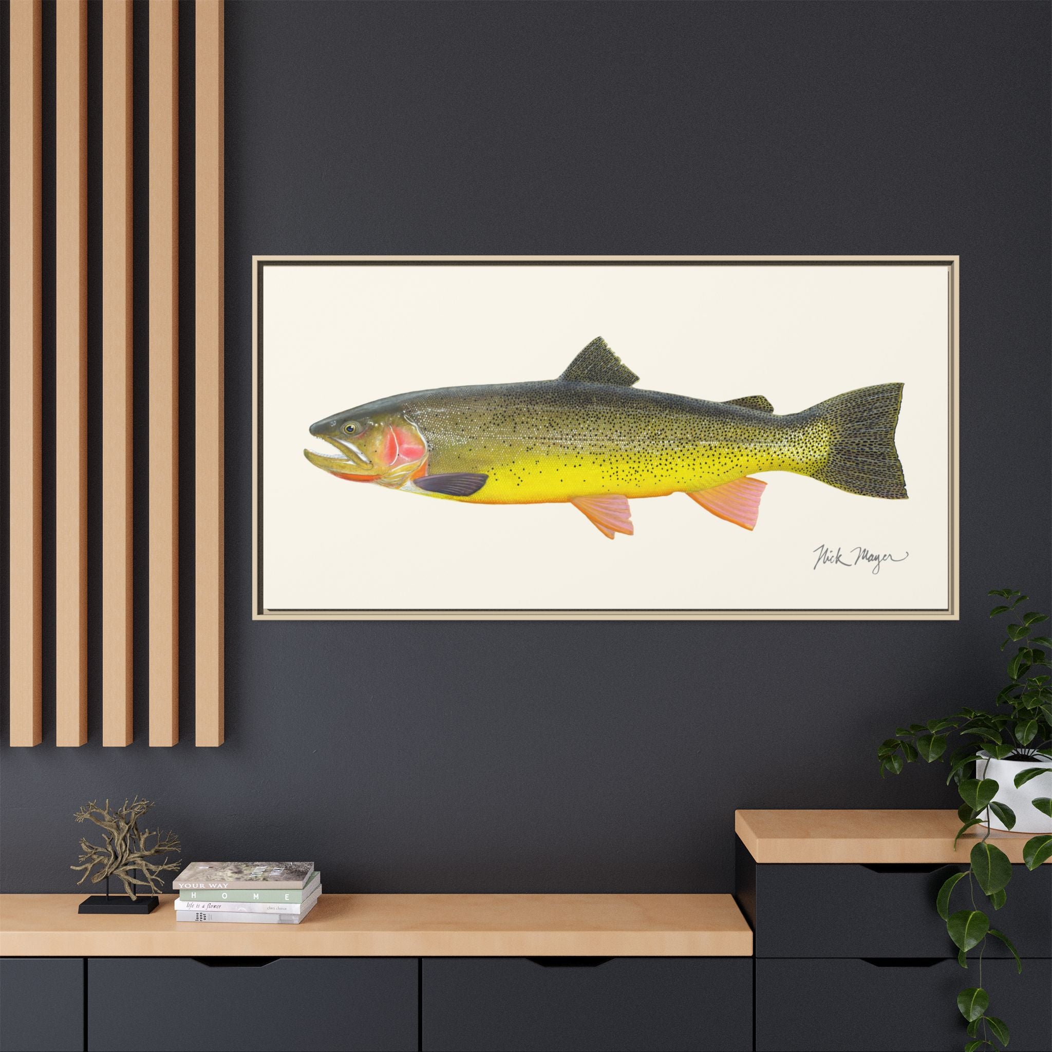 Cutthroat Trout III Framed Canvas Print Printify