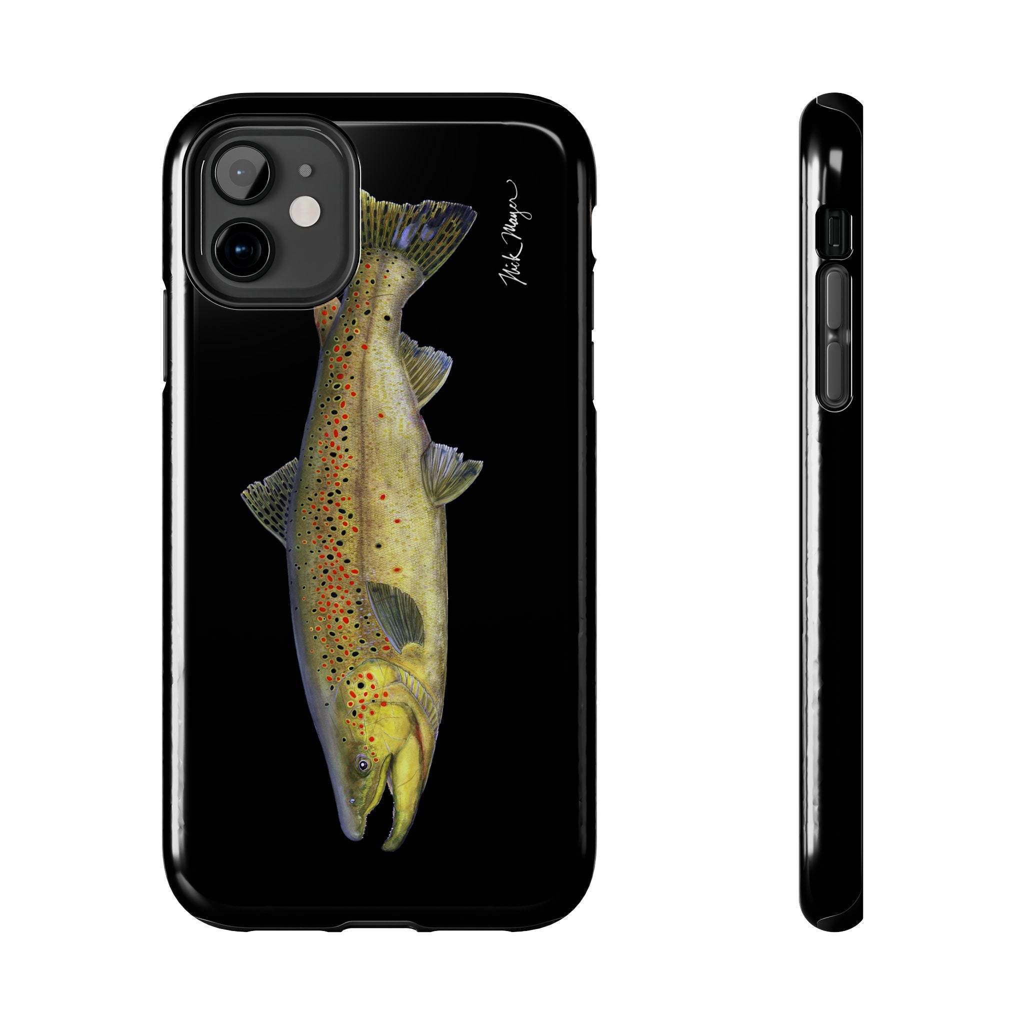Brown Trout Black Phone Case (iPhone)