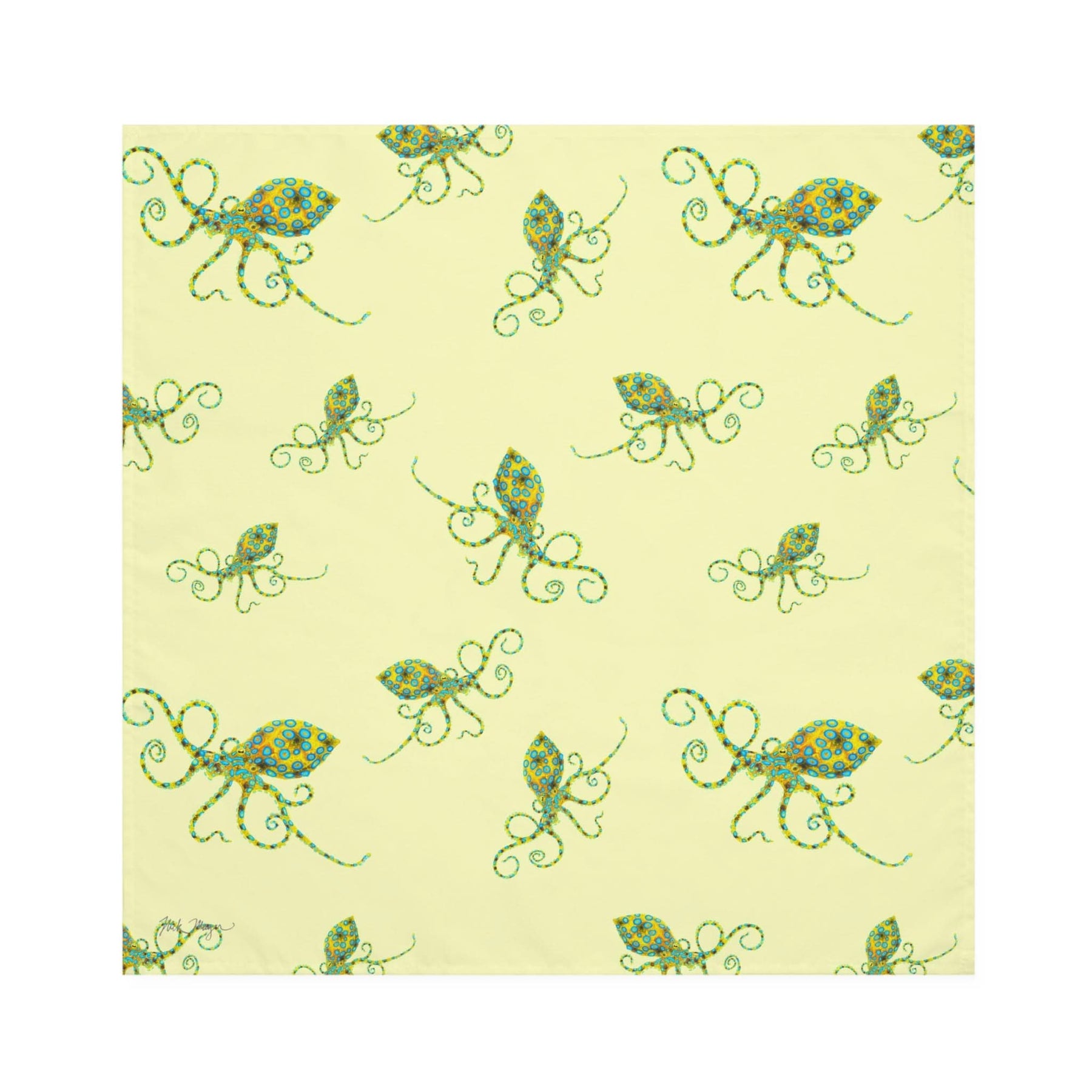 Yellow Octopus 4 Piece Napkin Set