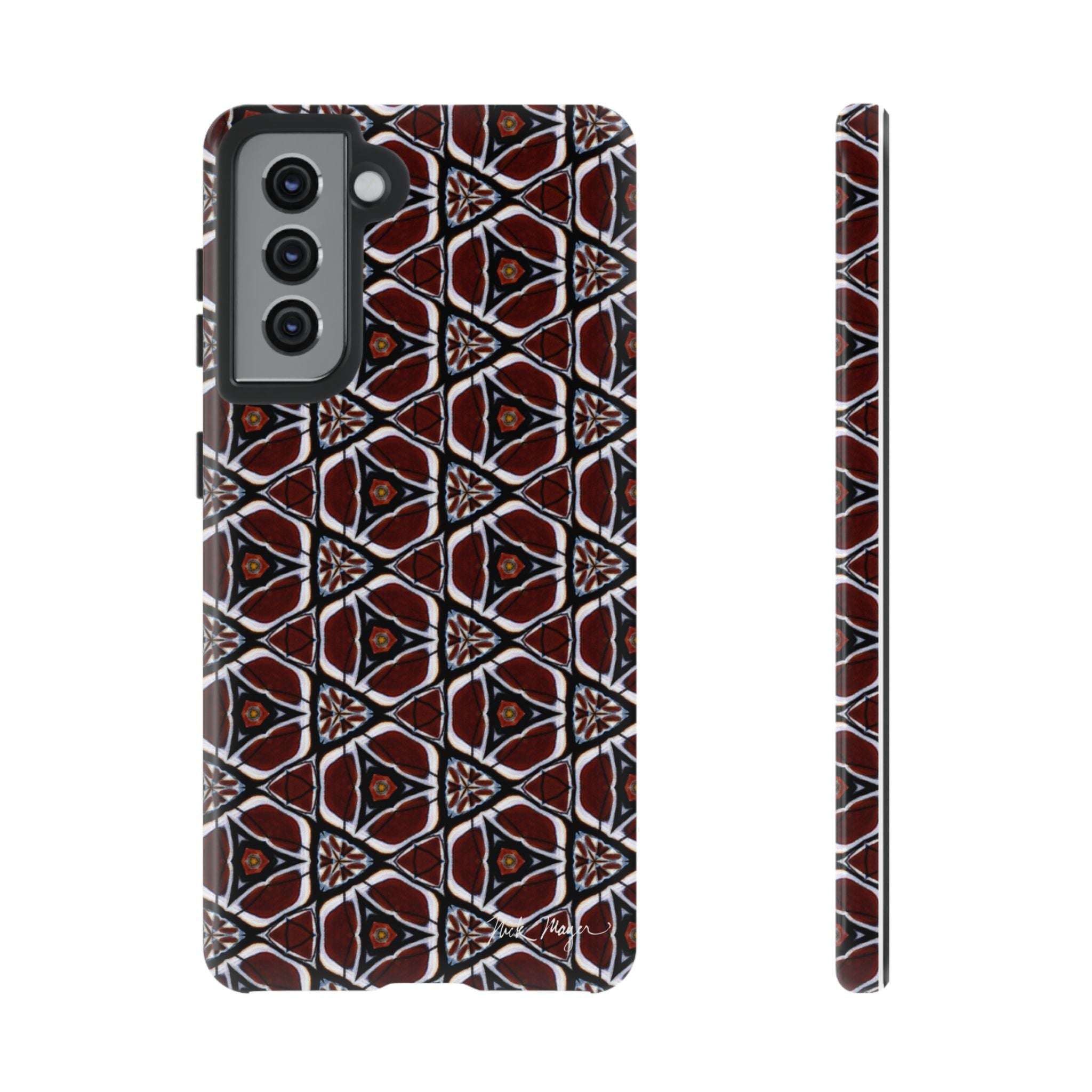 Maroon Butterfly Pattern Phone Case (Samsung)