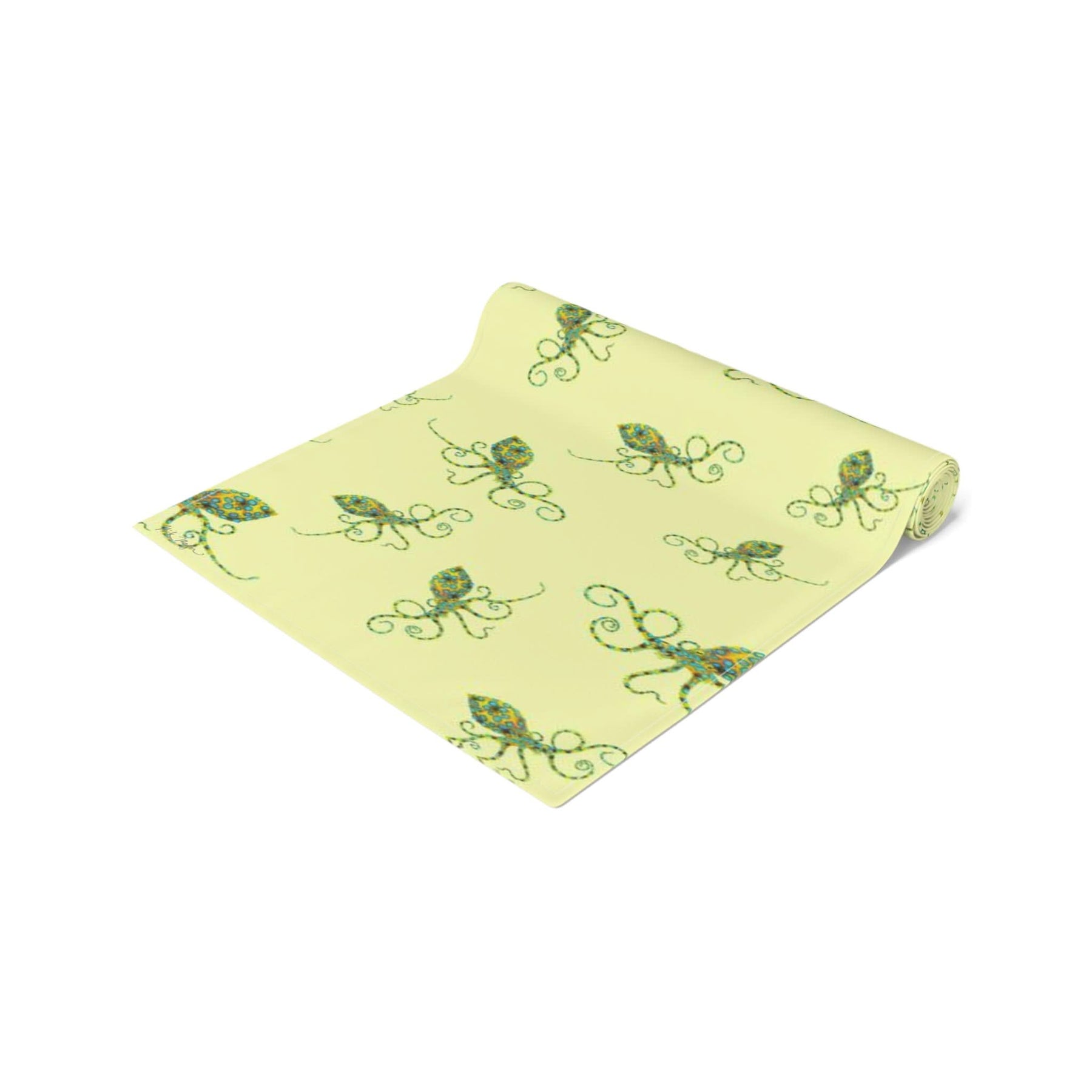 Yellow Octopus Cotton Table Runner
