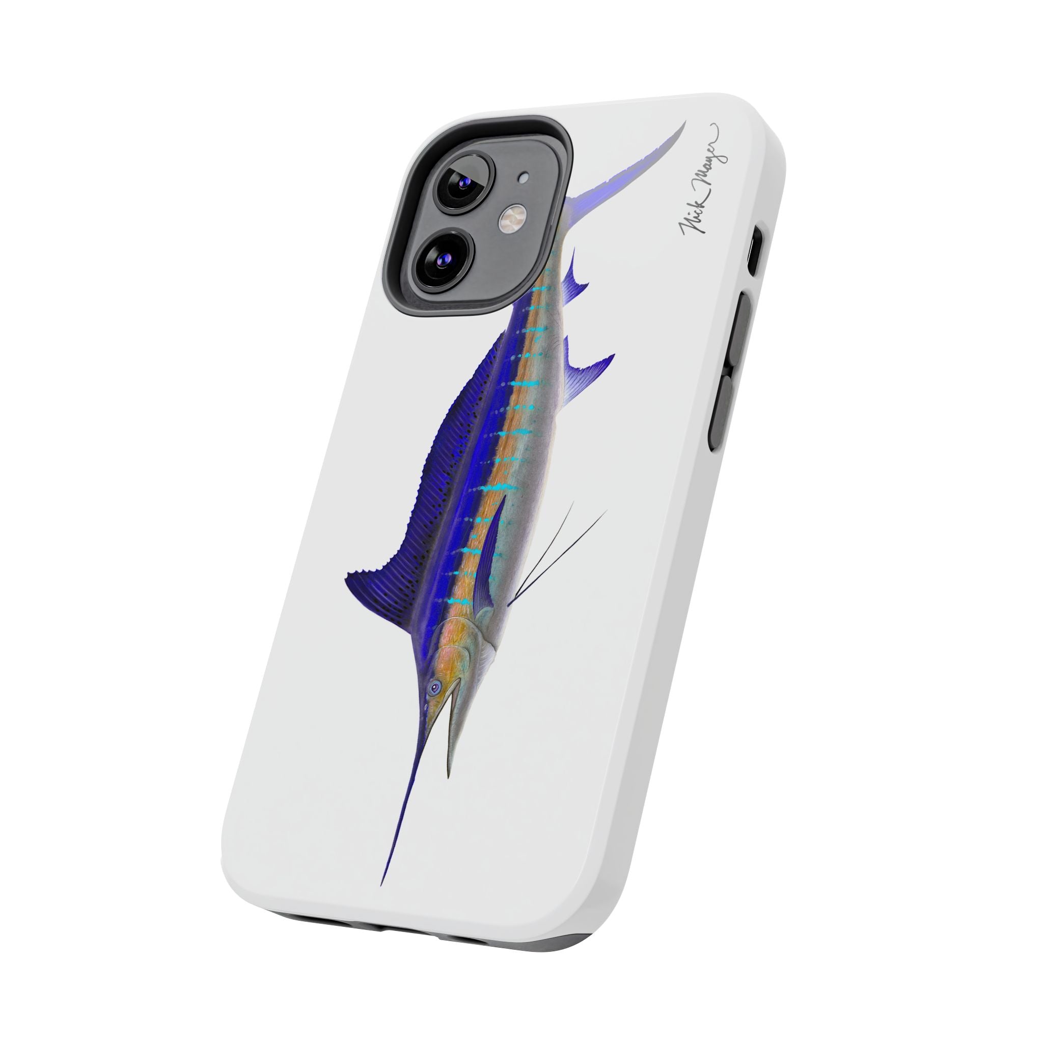 Striped Marlin White Phone Case (iPhone)