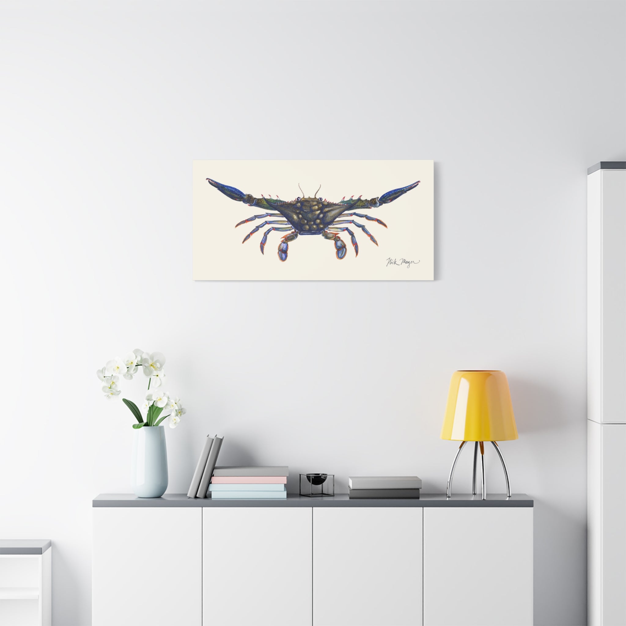 Blue Crab Claws Out Canvas Print