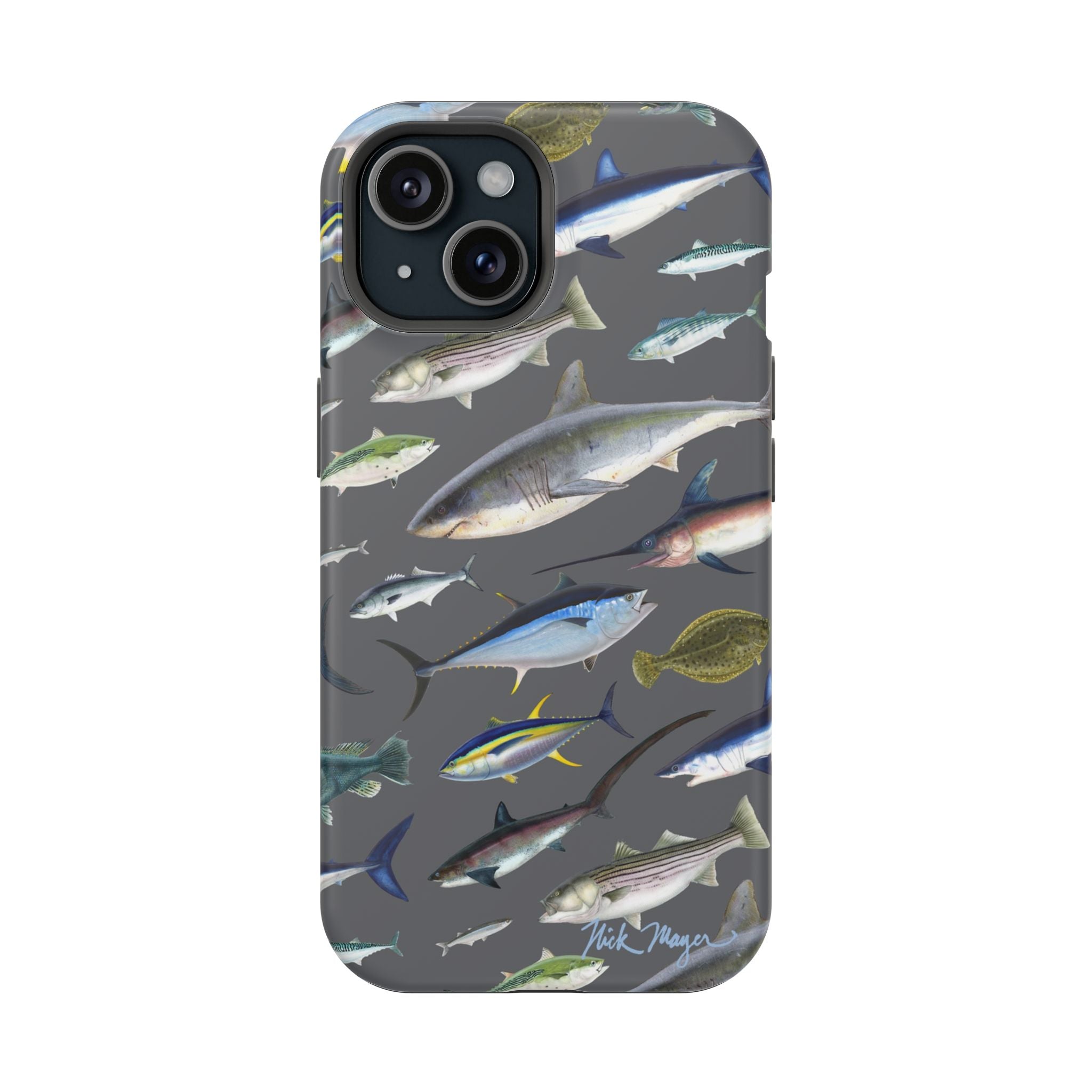 New England Offshore Fish Grey MagSafe iPhone Case