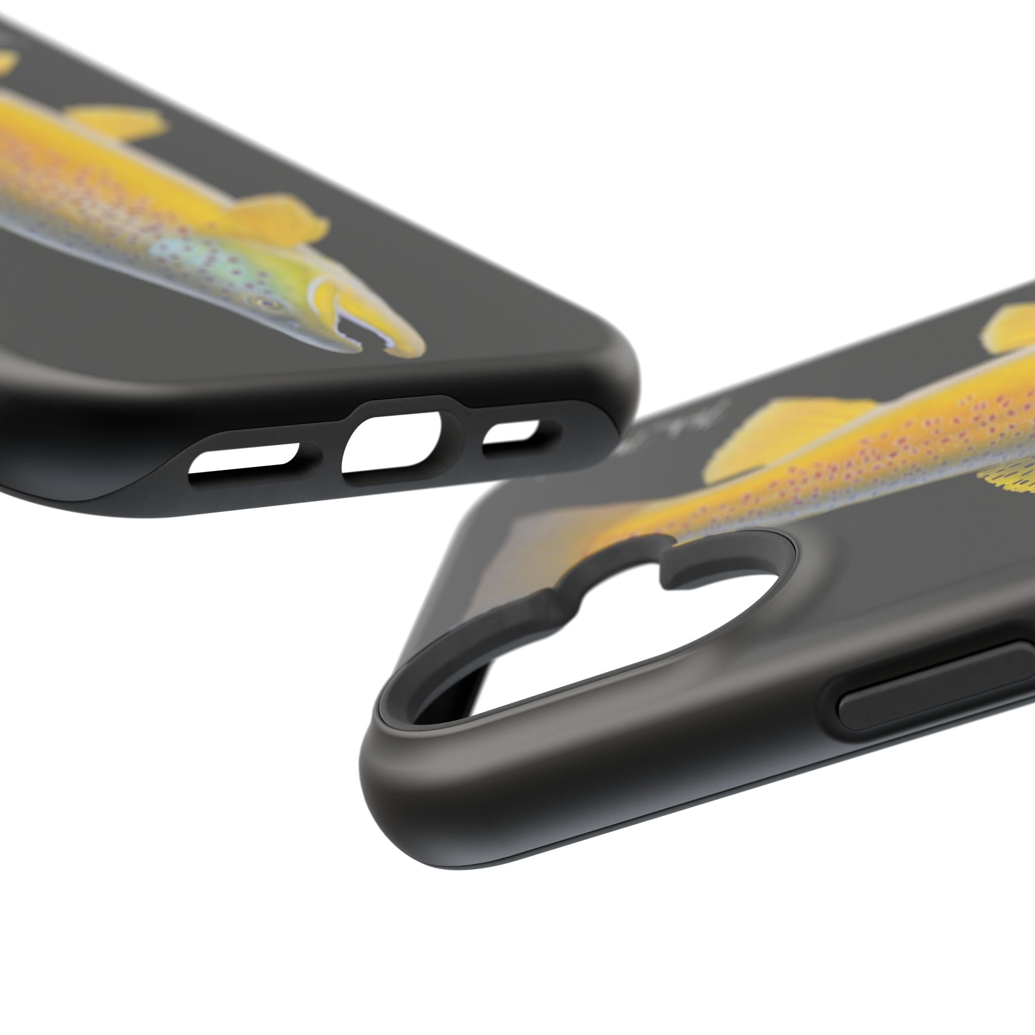 Brown Trout 3 Black MagSafe iPhone Case