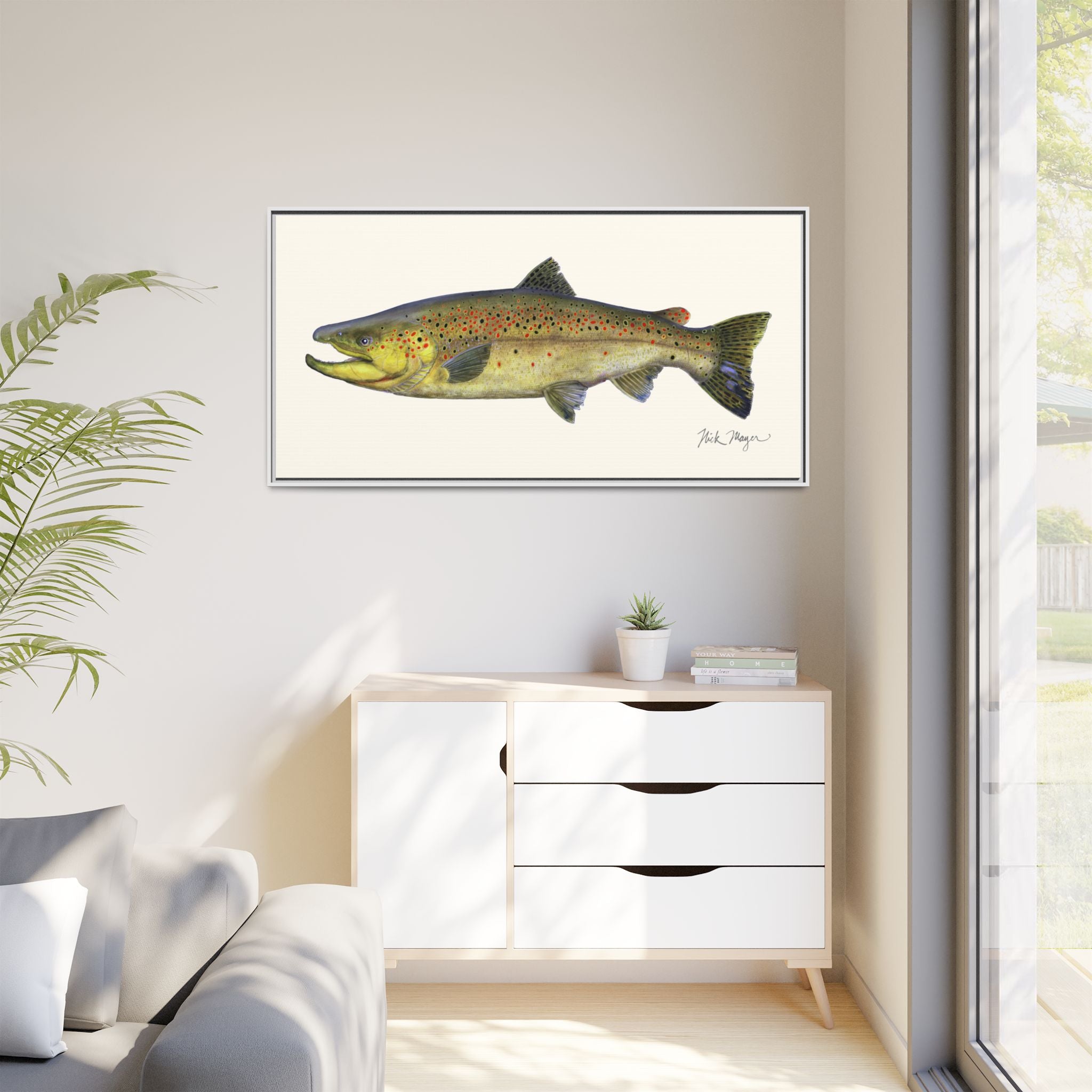 Brown Trout I Framed Canvas Print Printify