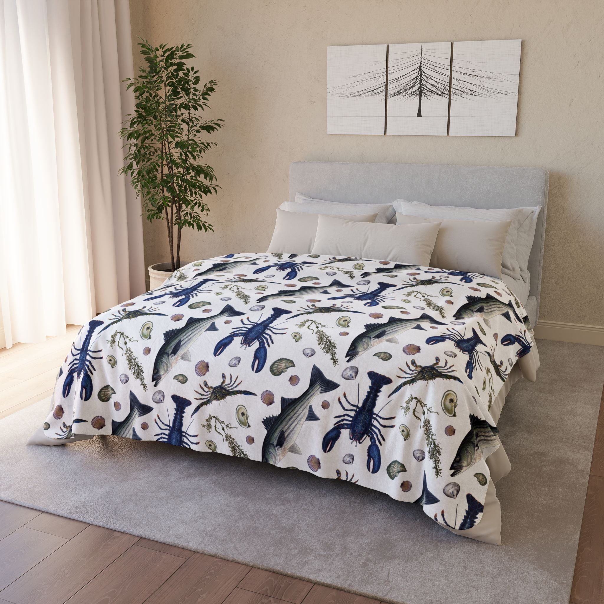 NE Sealife Super Soft Sherpa Blanket