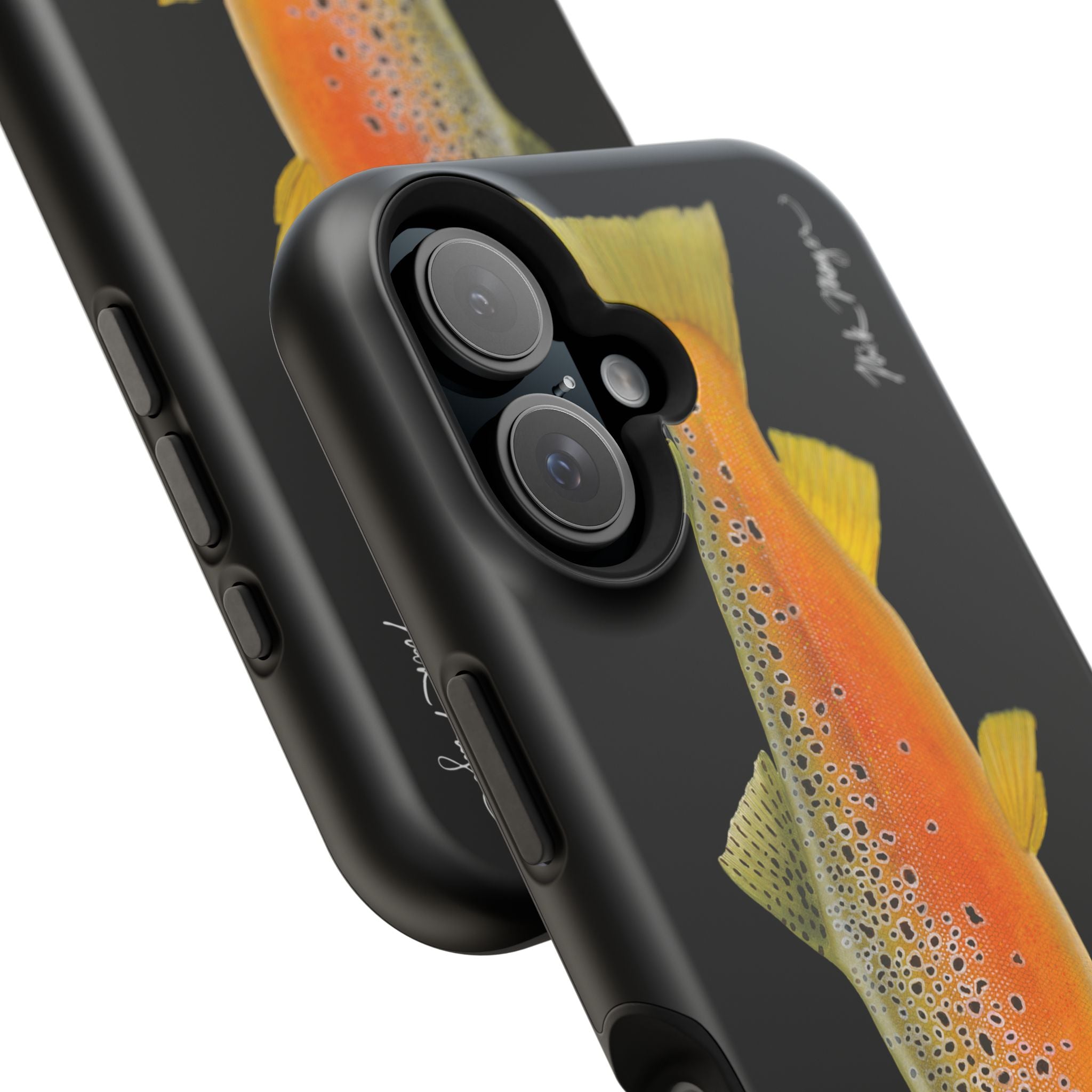 Brown Trout 2 Black MagSafe iPhone Case, NEW for Holiday 2025!