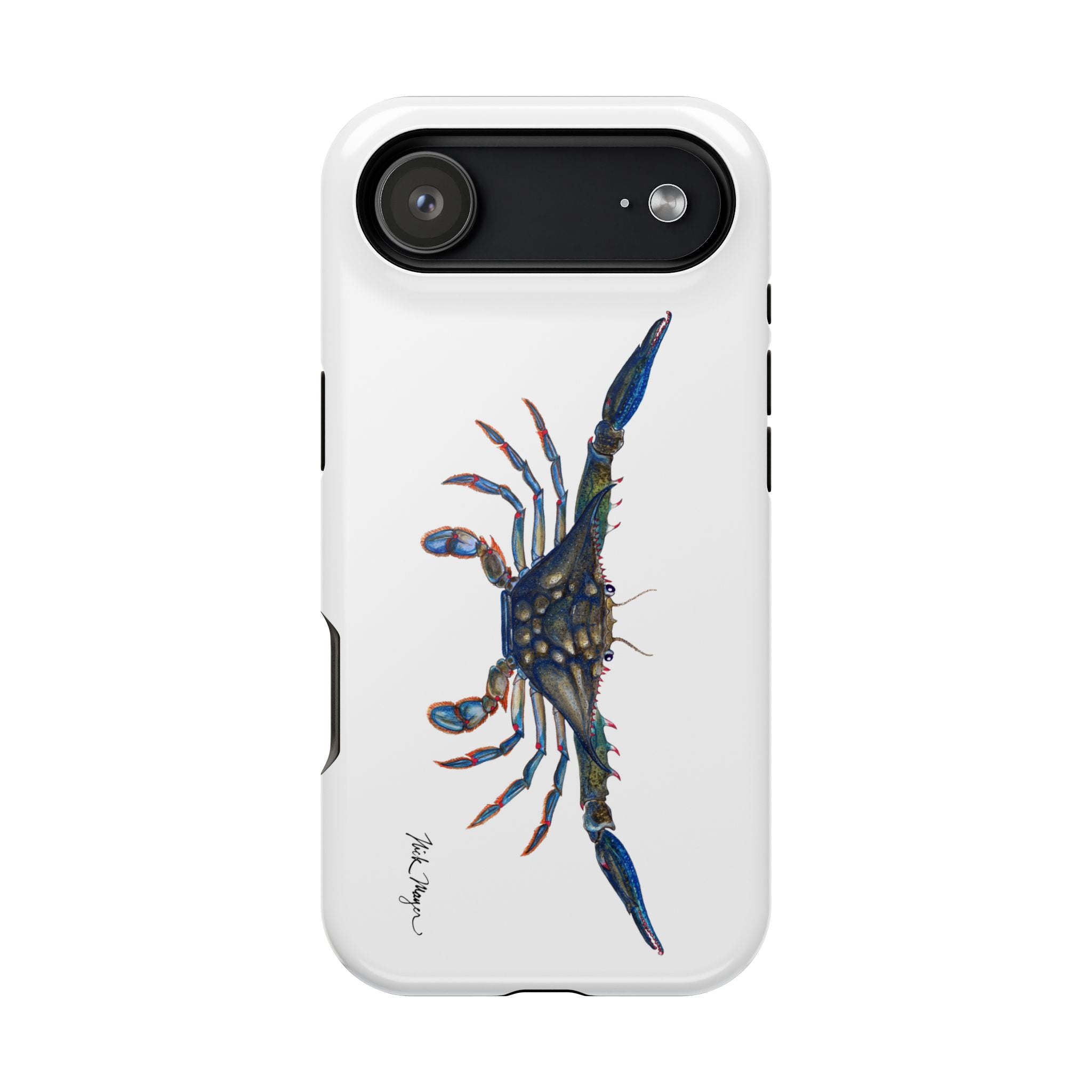 Blue Crab MagSafe White iPhone Case