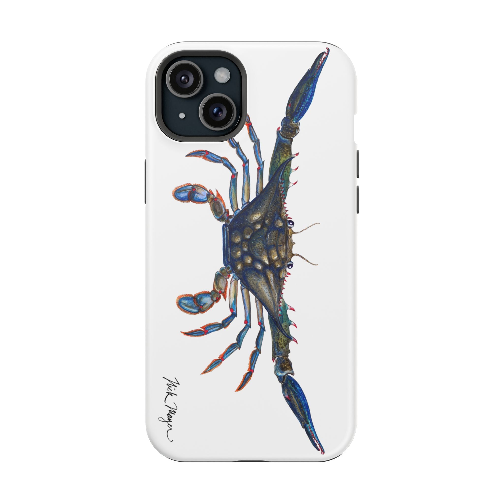 Blue Crab MagSafe White iPhone Case