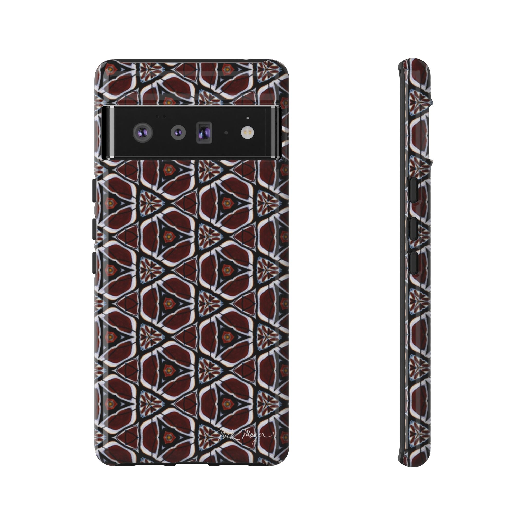 Maroon Butterfly Pattern Phone Case (Samsung)