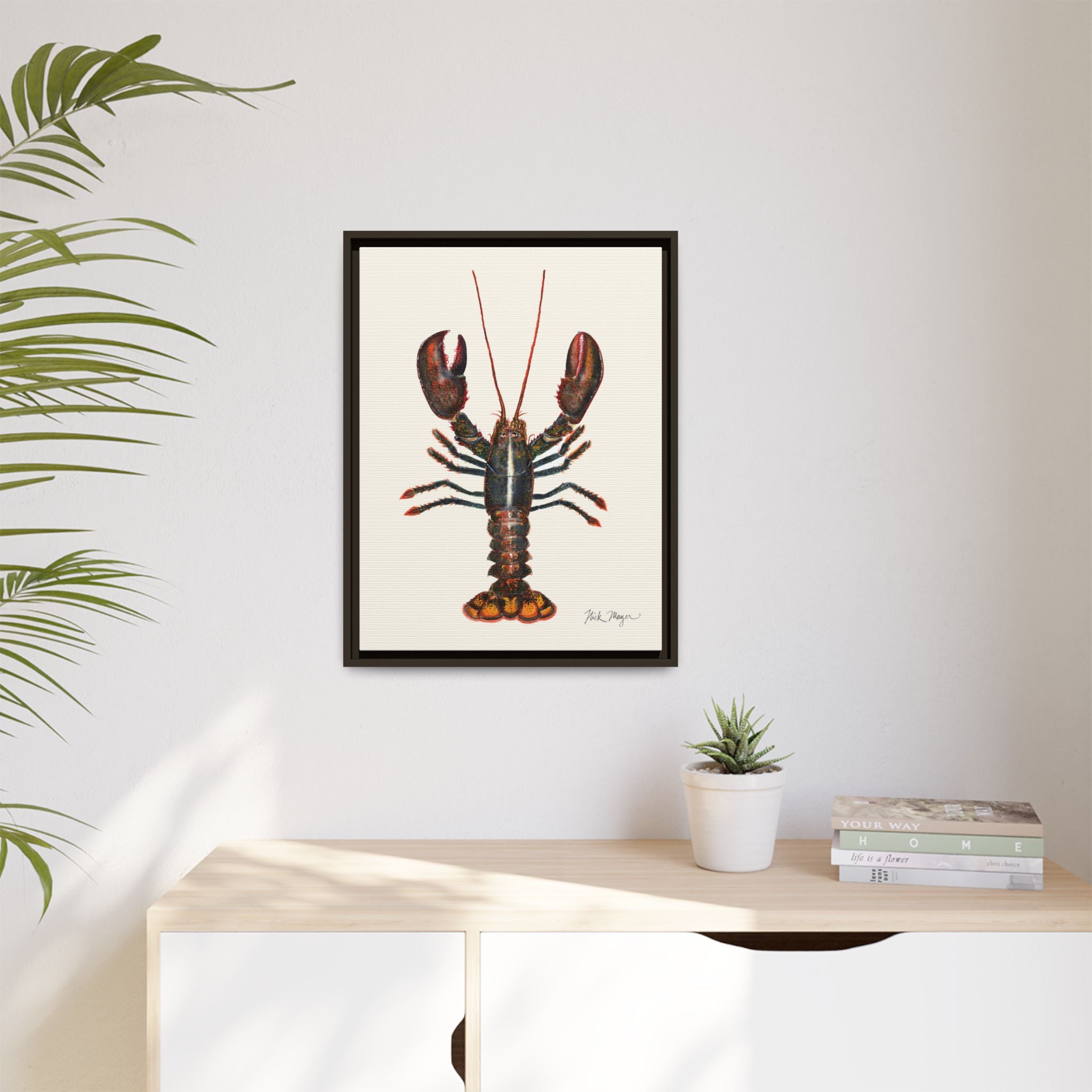 Northern Lobster Framed Canvas Print Printify