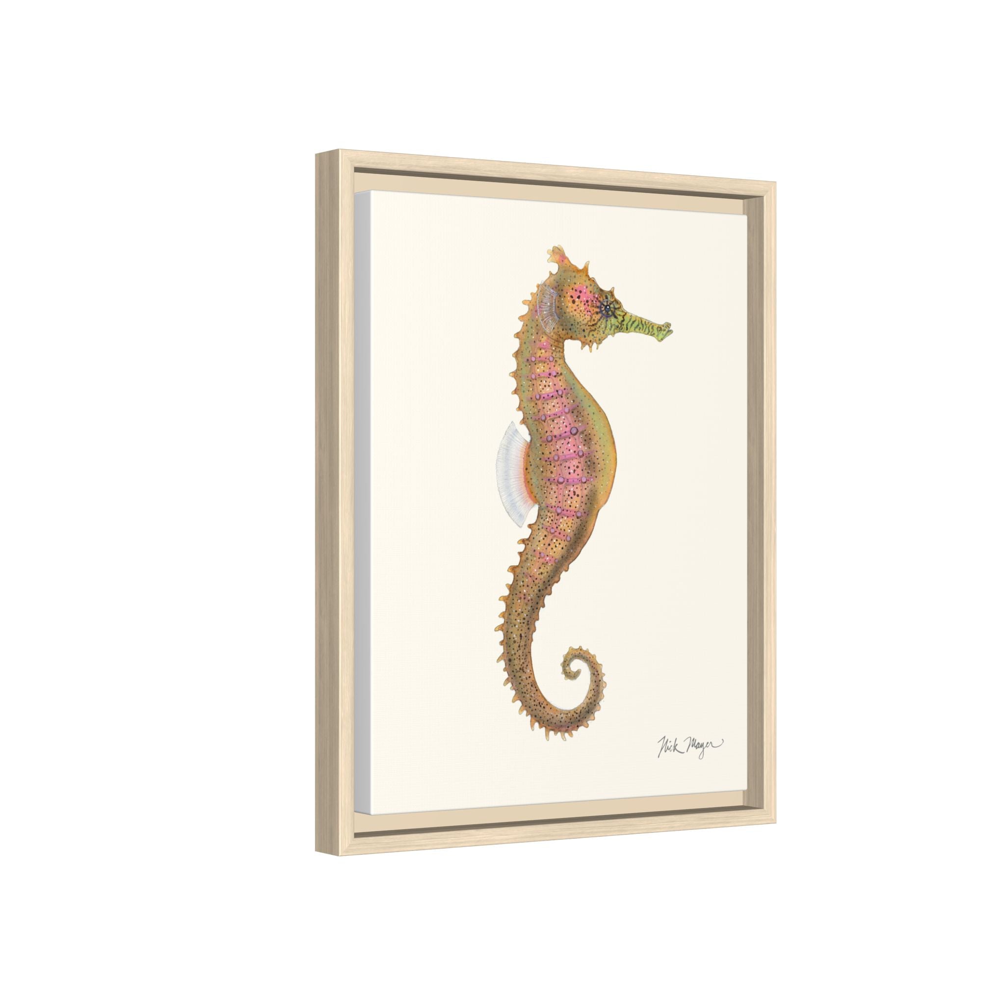 Estuary Seahorse Framed Canvas Print Printify