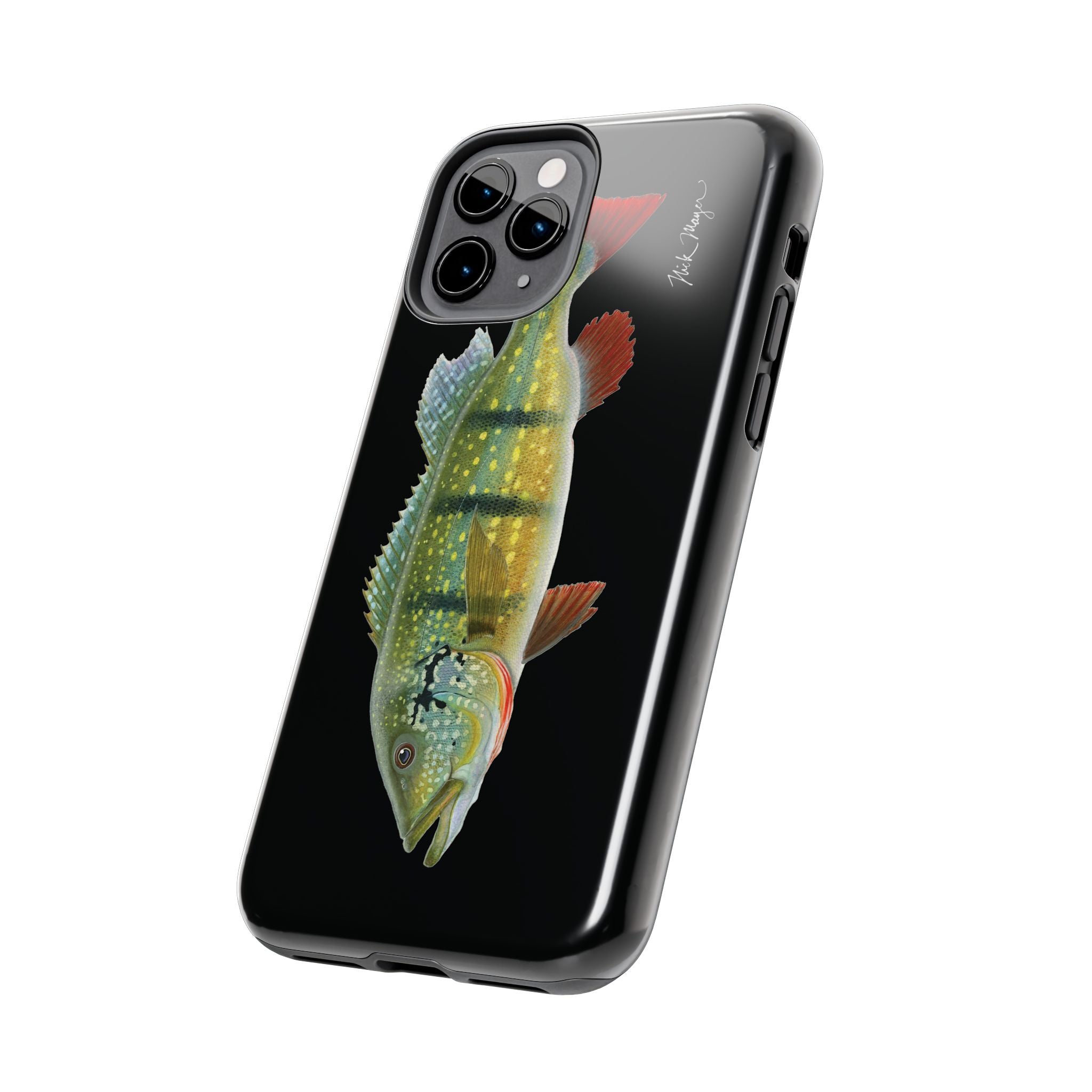Peacock Bass Black iPhone Case