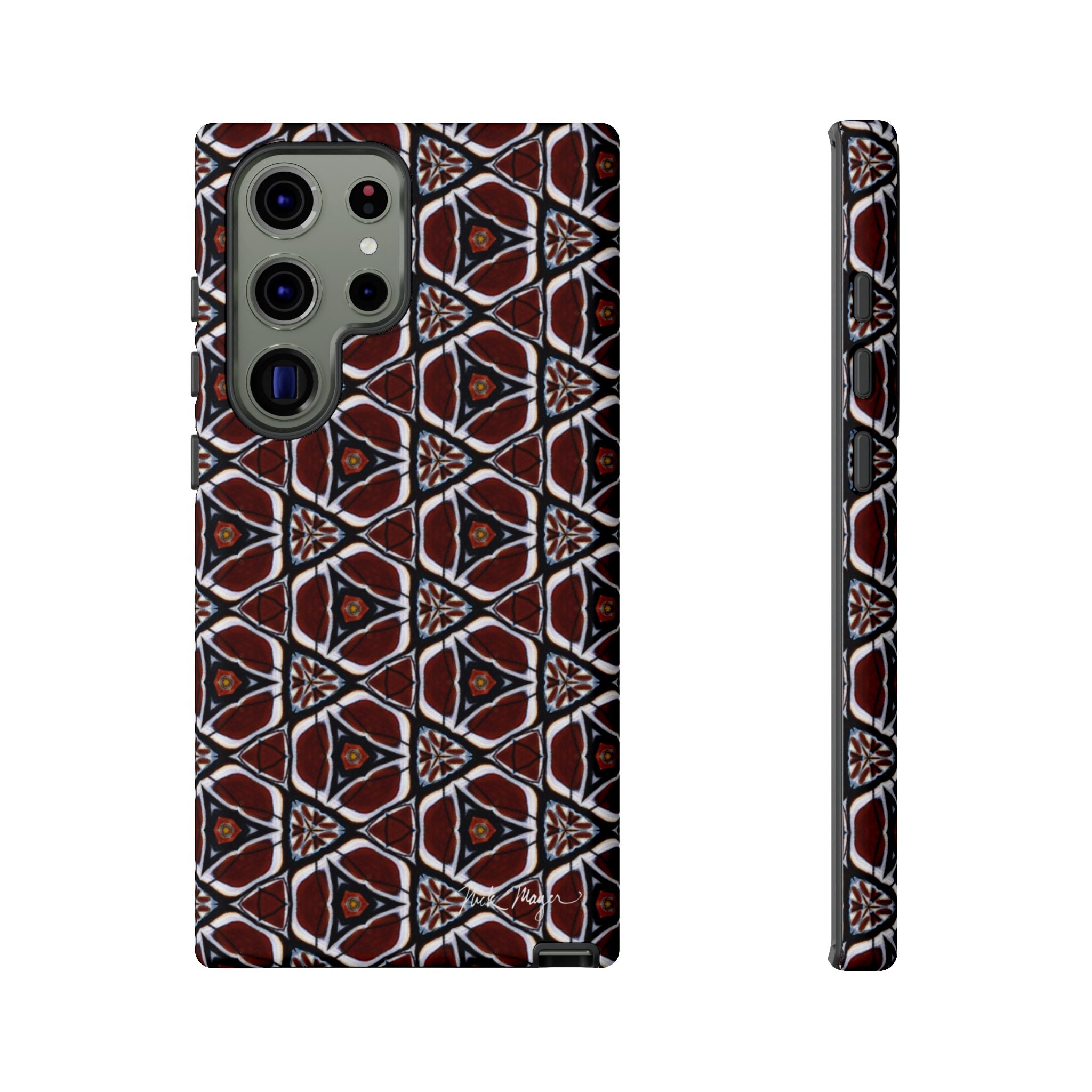 Maroon Butterfly Pattern Phone Case (Samsung)