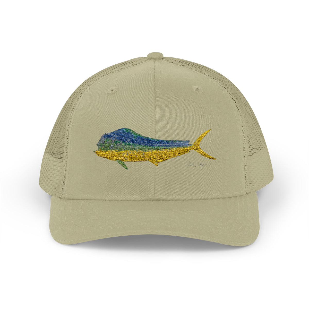 Bull Mahi Embroidered Snapback Trucker Hat Printify