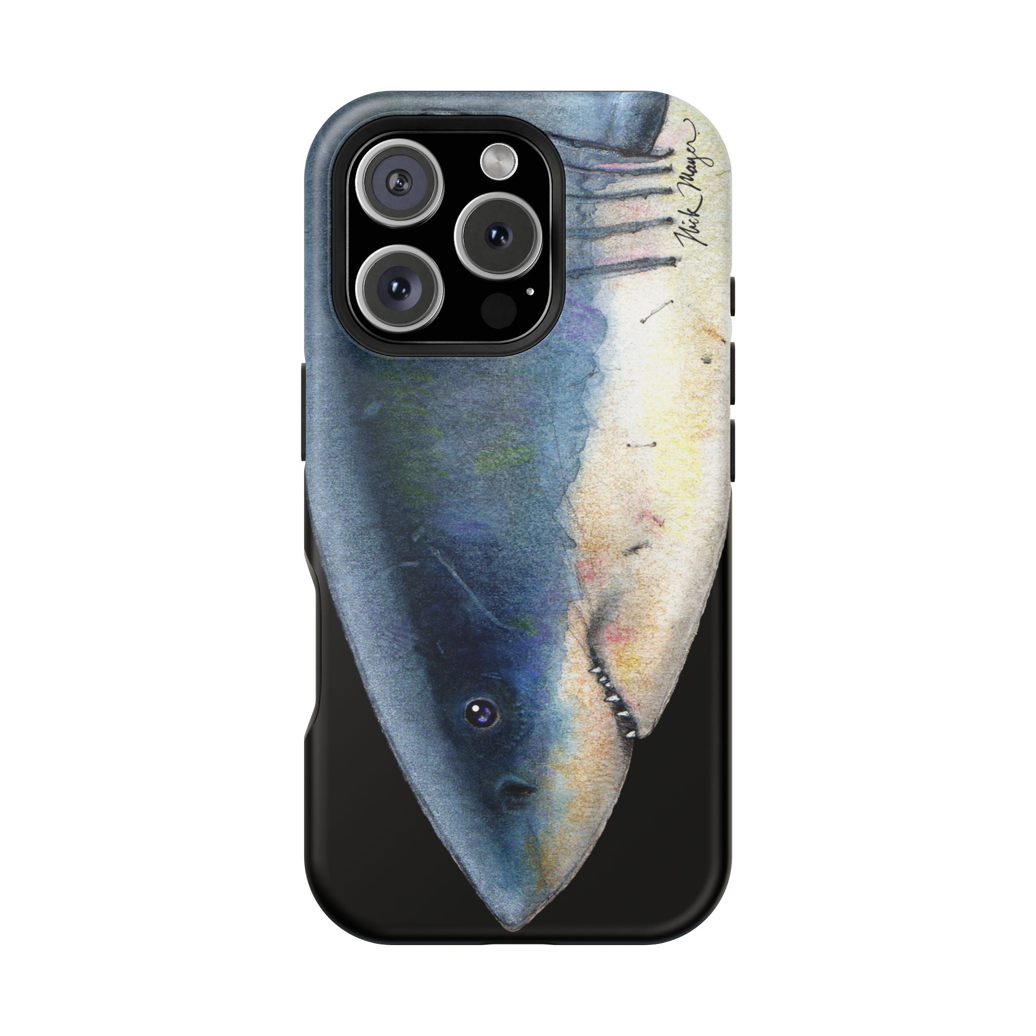 Great White Shark Face MagSafe Black iPhone Case