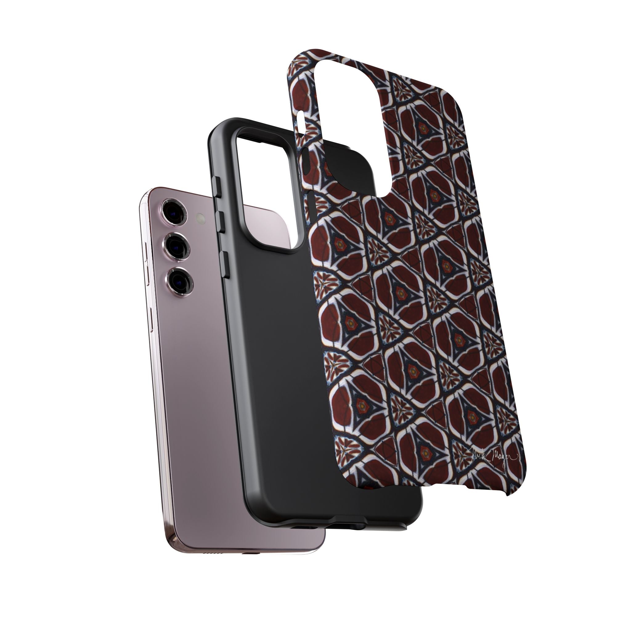 Maroon Butterfly Pattern Phone Case (Samsung)