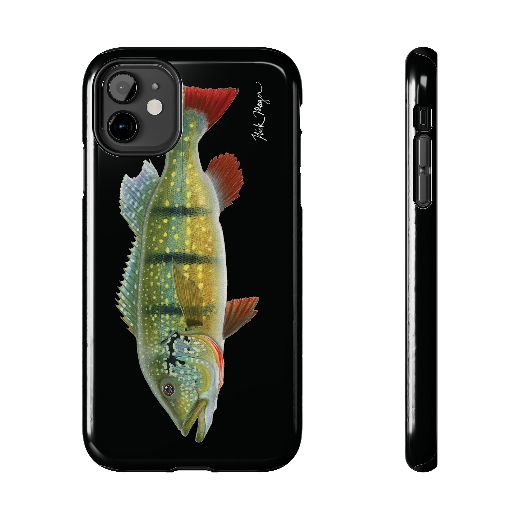 Peacock Bass Black iPhone Case