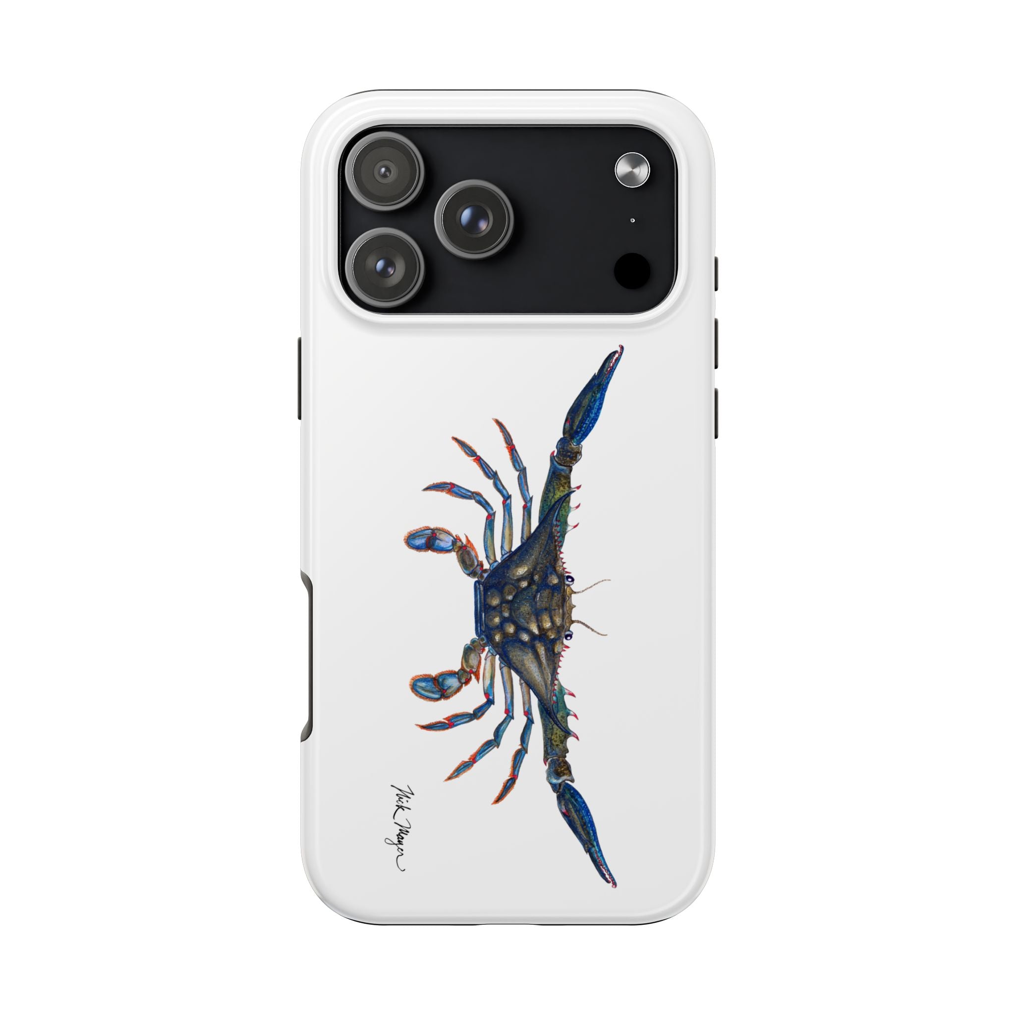 Blue Crab White Phone Case (iPhone)