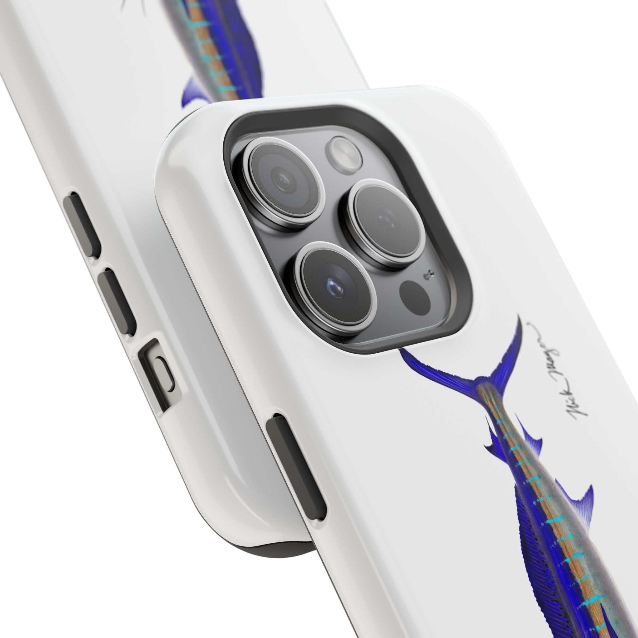 Striped Marlin MagSafe White iPhone Case