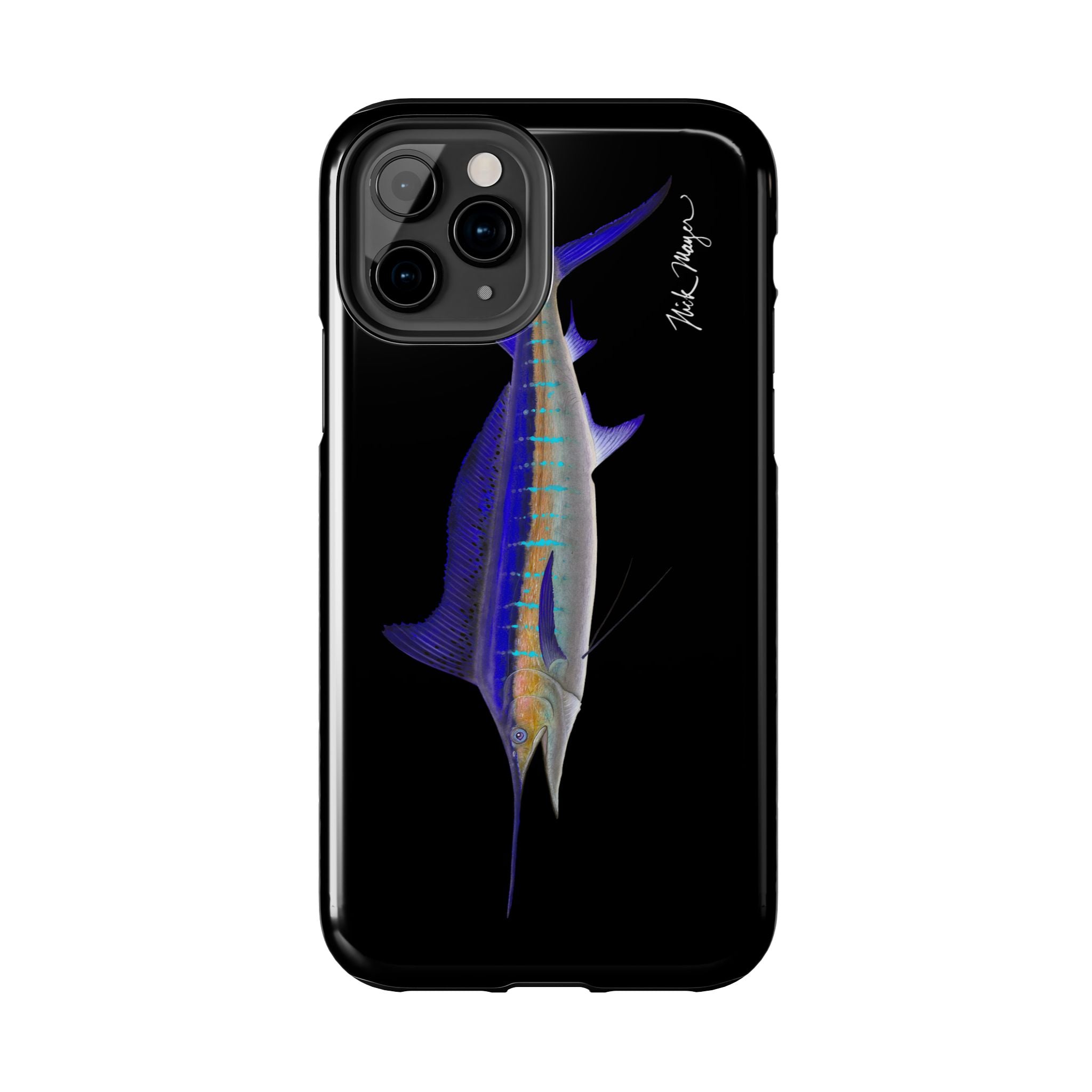 Striped Marlin Black Phone Case (iPhone)