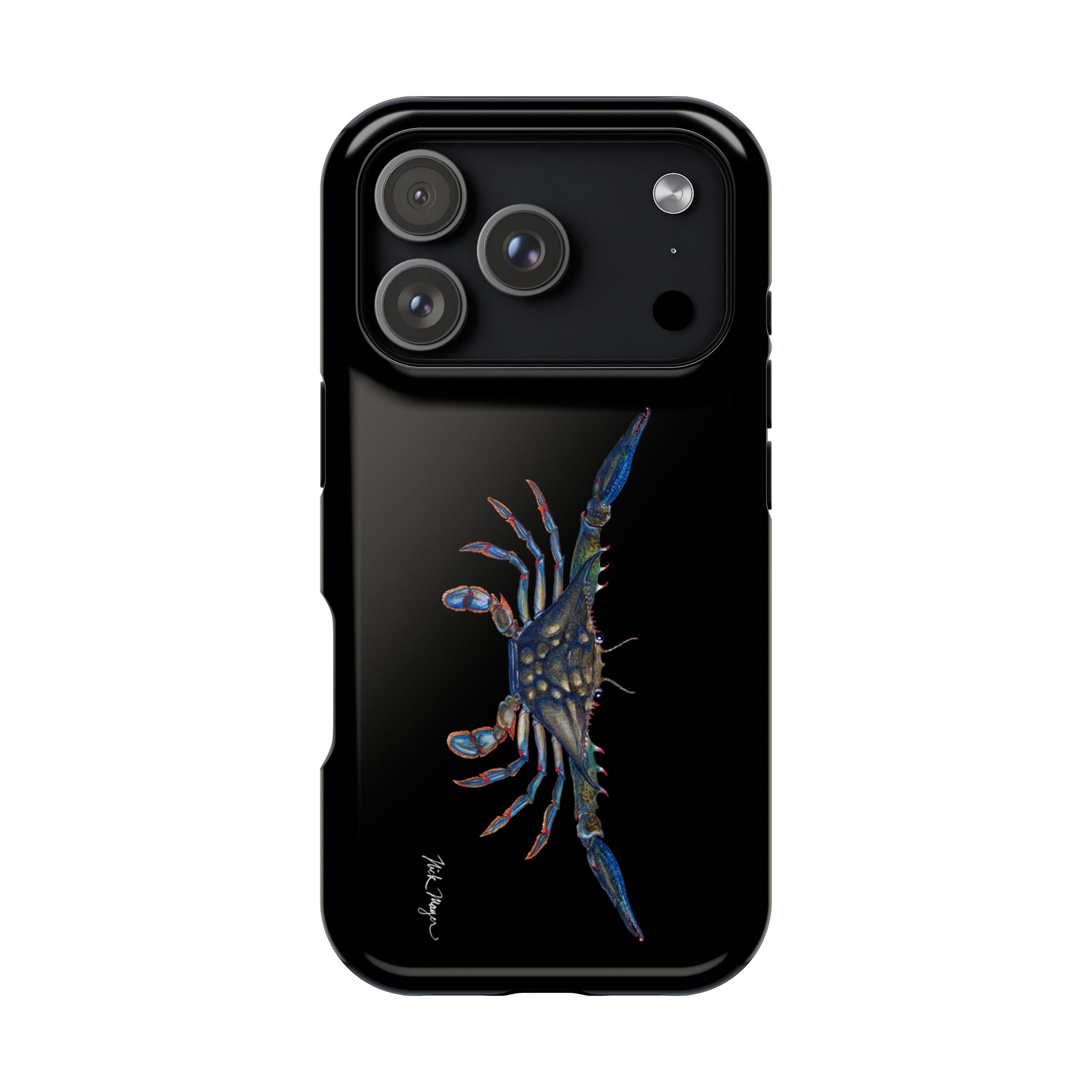 Blue Crab MagSafe Black iPhone Case