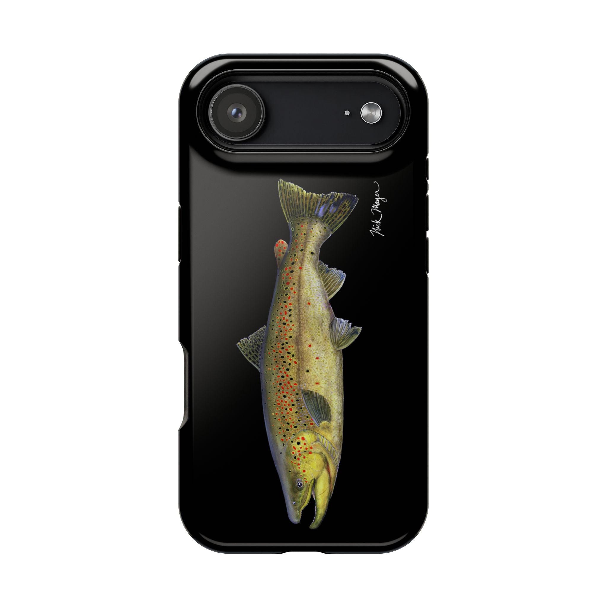 Brown Trout MagSafe Black iPhone Case