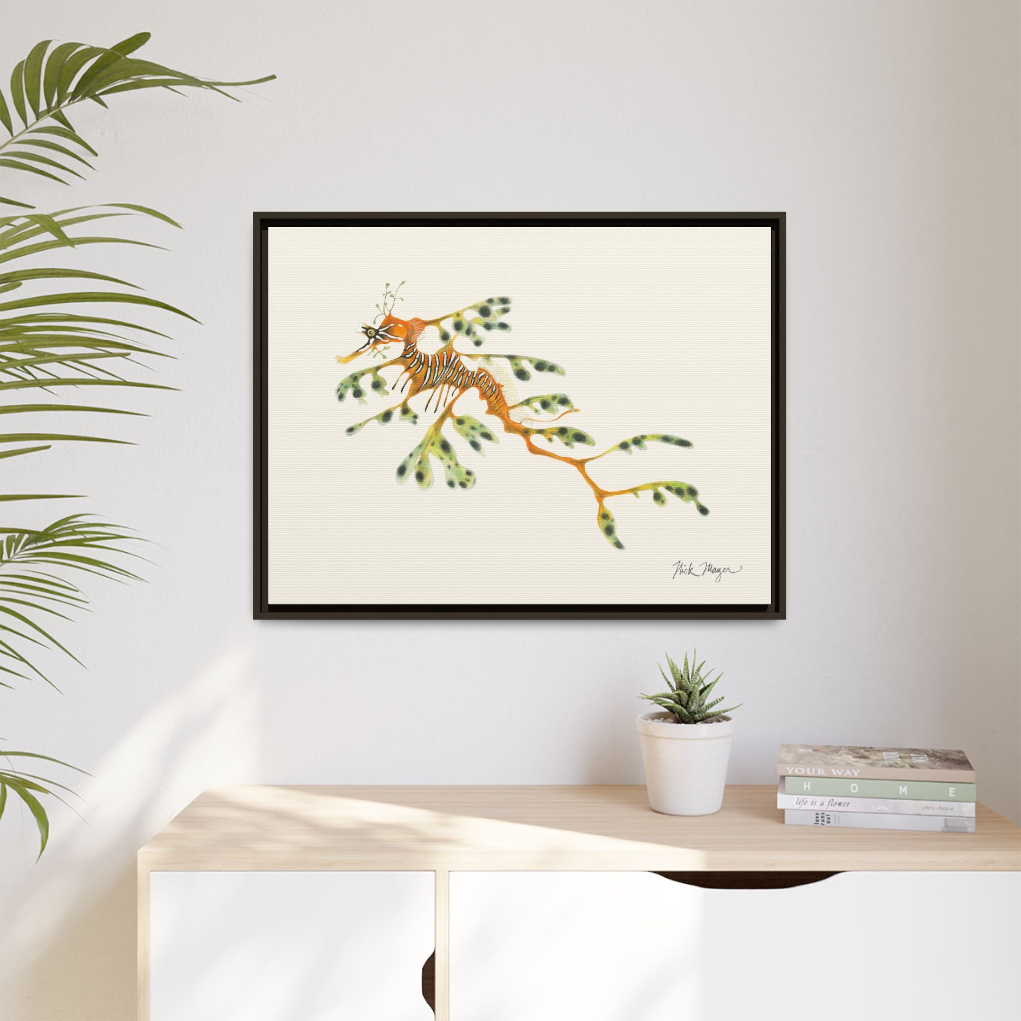 Leafy Sea Dragon Framed Canvas Print Printify