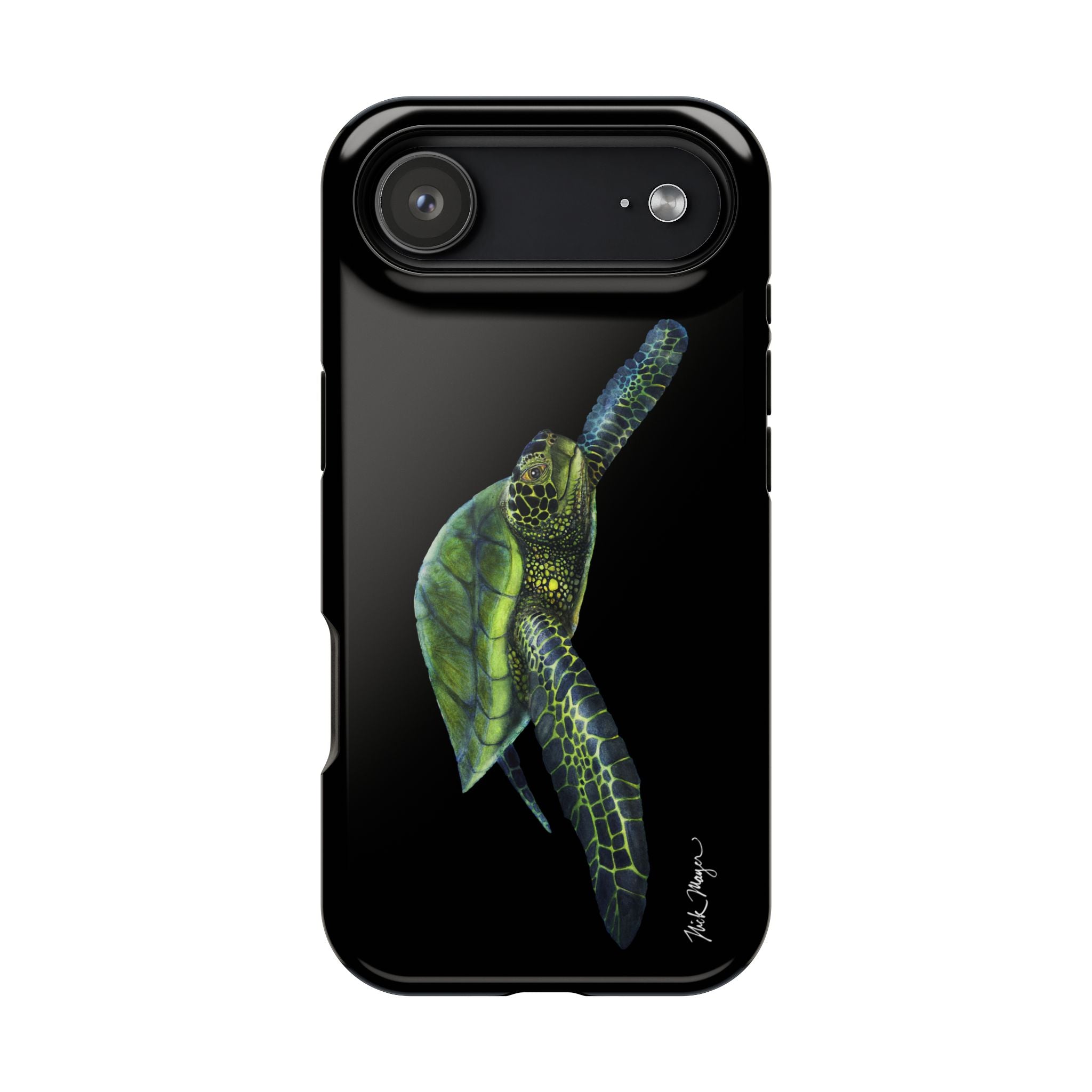Green Sea Turtle MagSafe Black iPhone Case