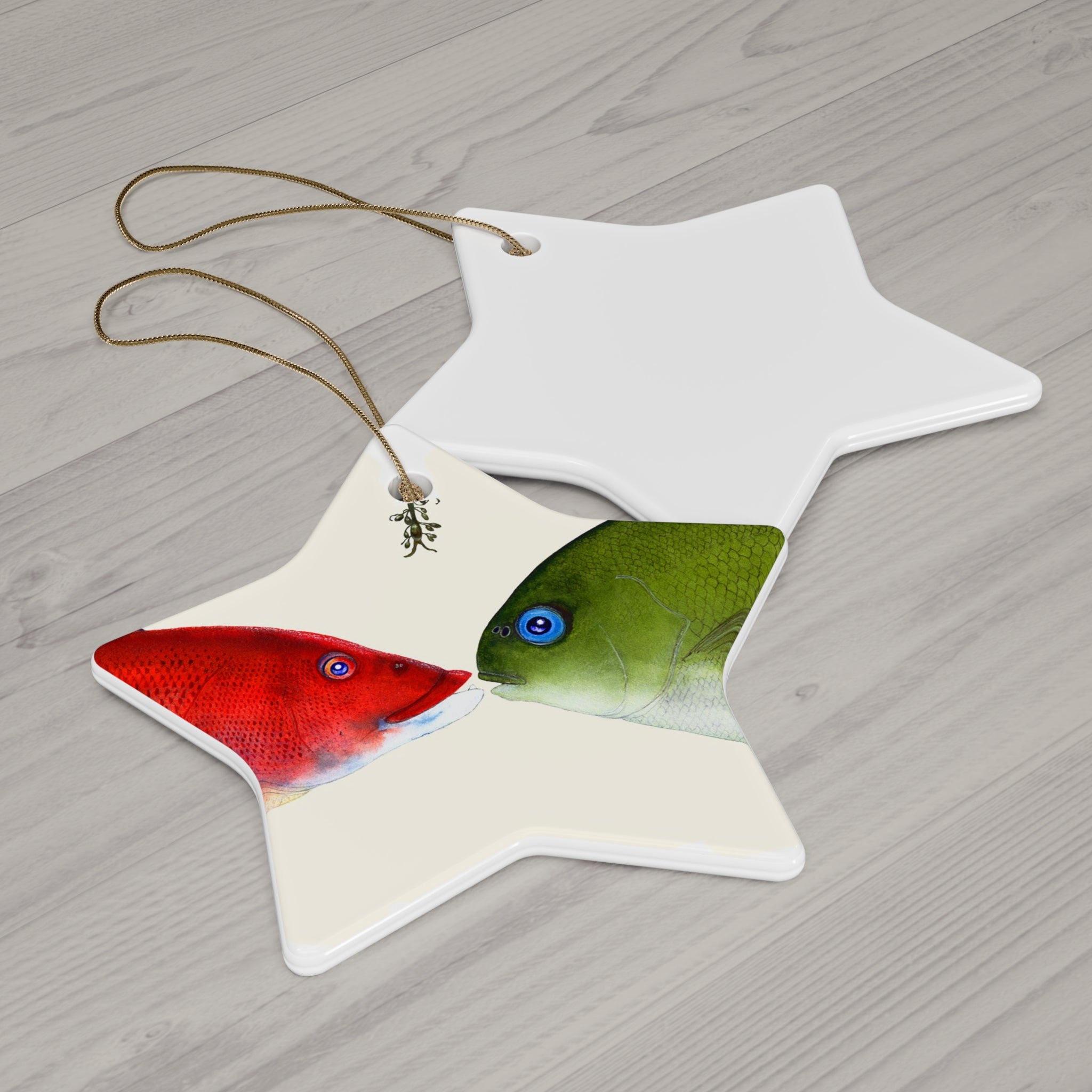 Holiday Kisses Ceramic Ornament