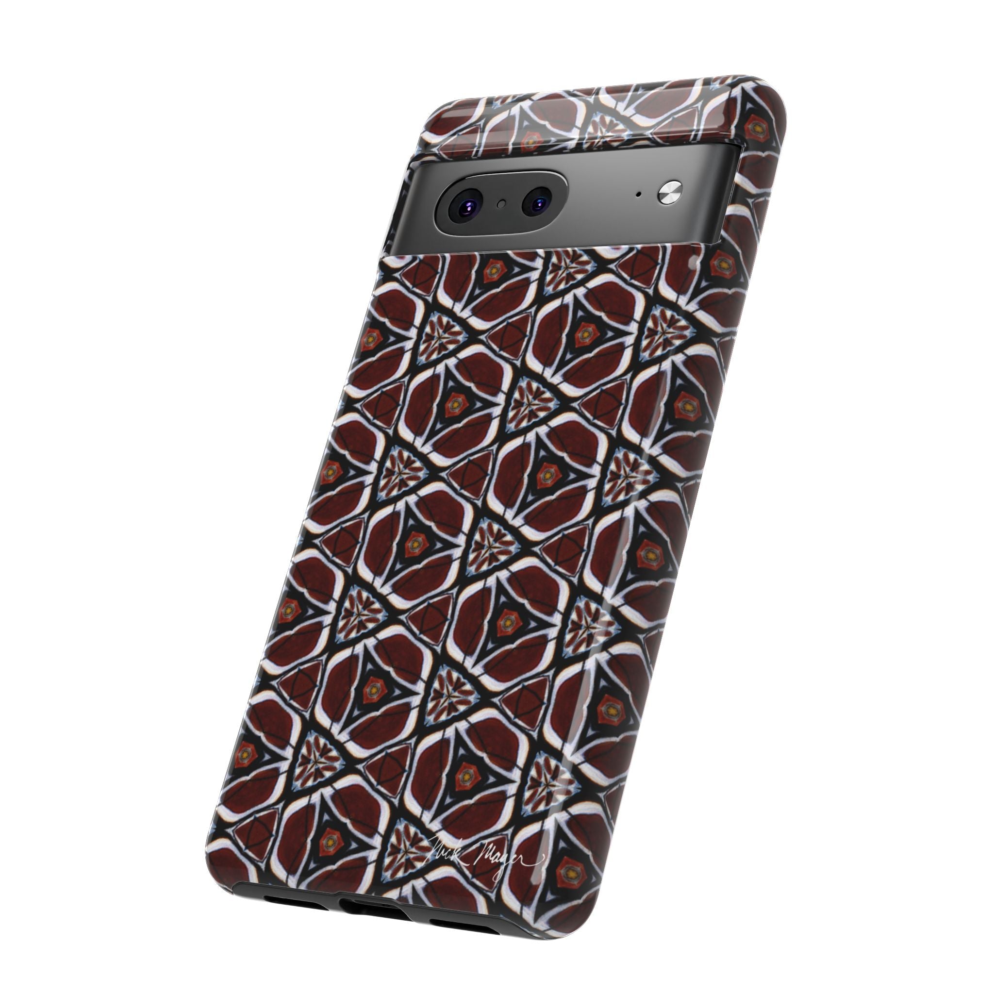 Maroon Butterfly Pattern Phone Case (Samsung)