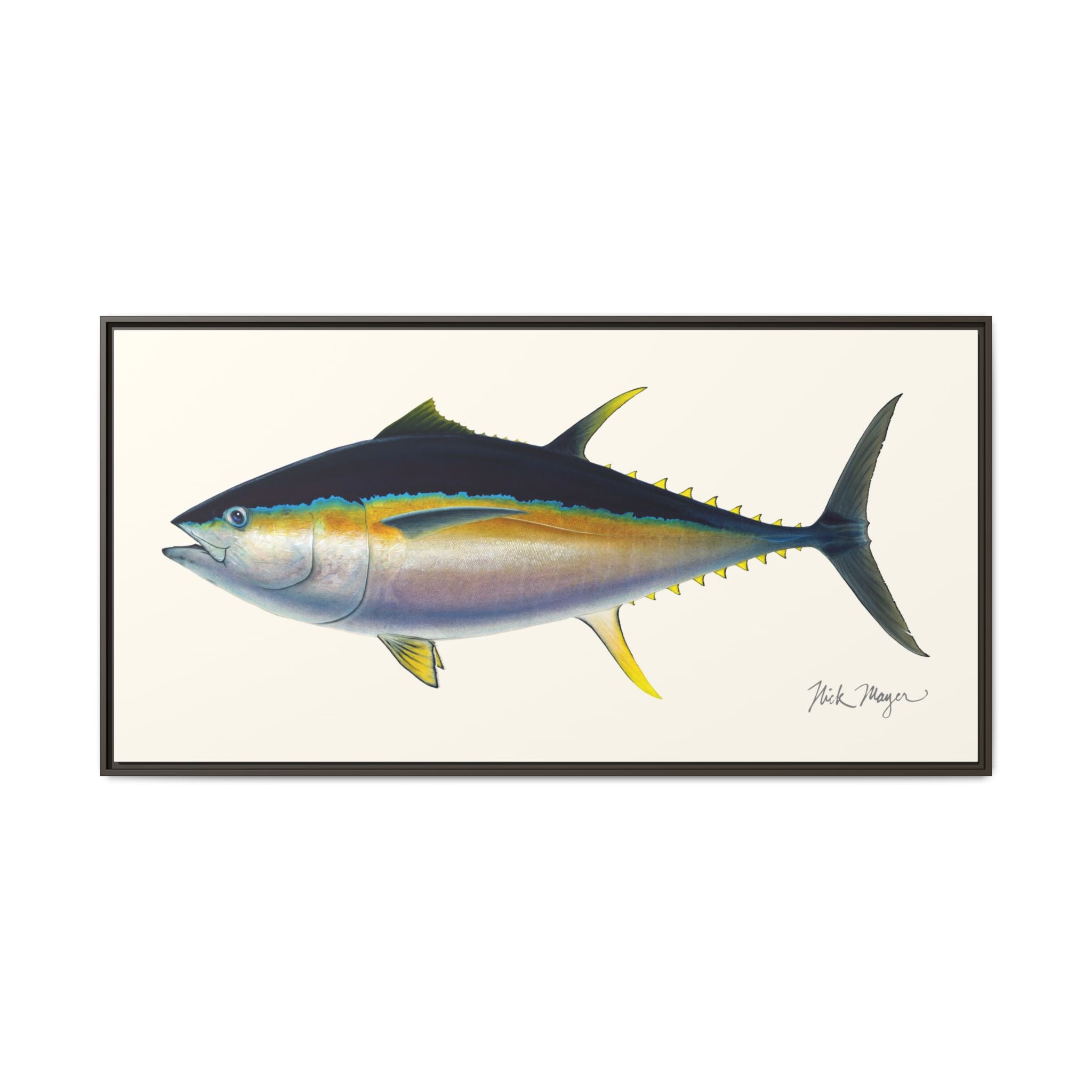 Bigeye Tuna Framed Canvas Print Printify