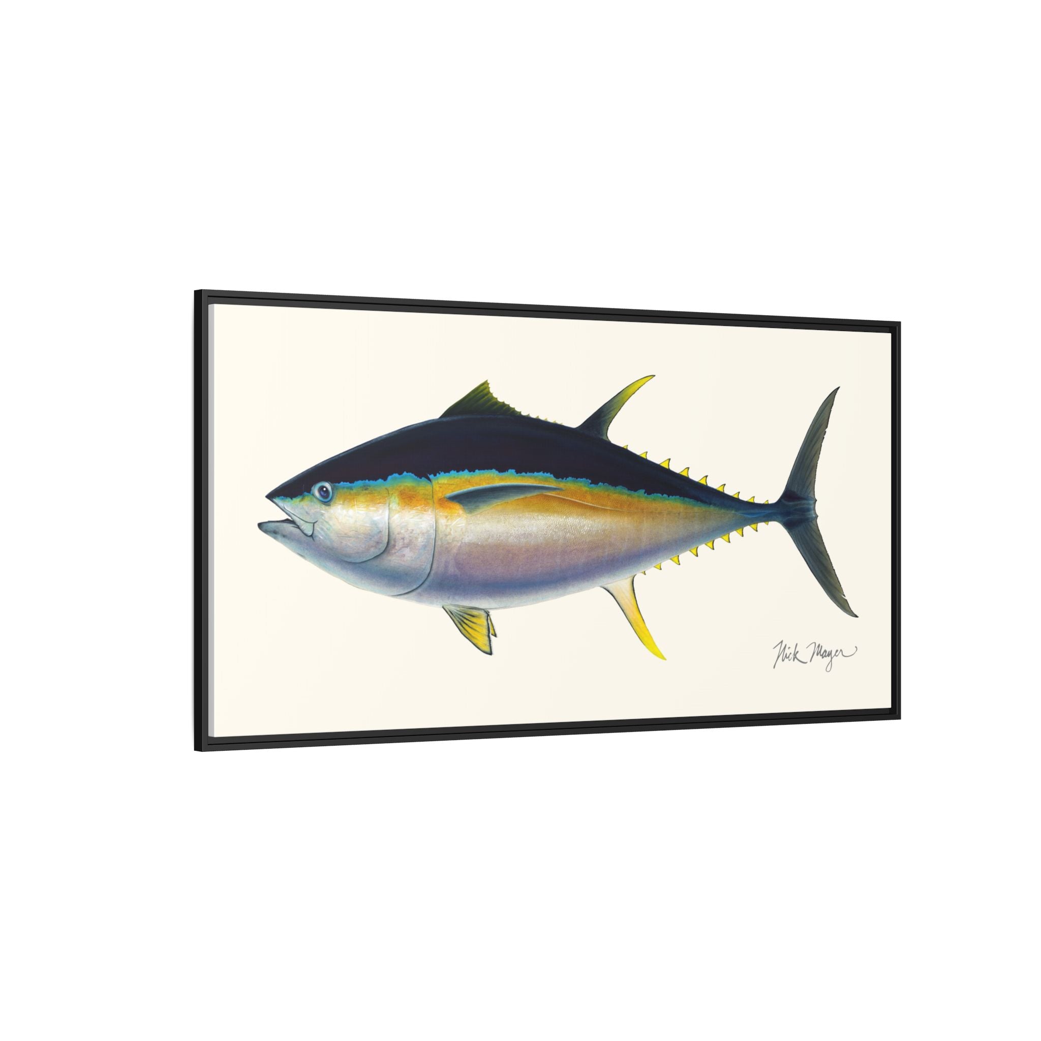 Bigeye Tuna Framed Canvas Print Printify