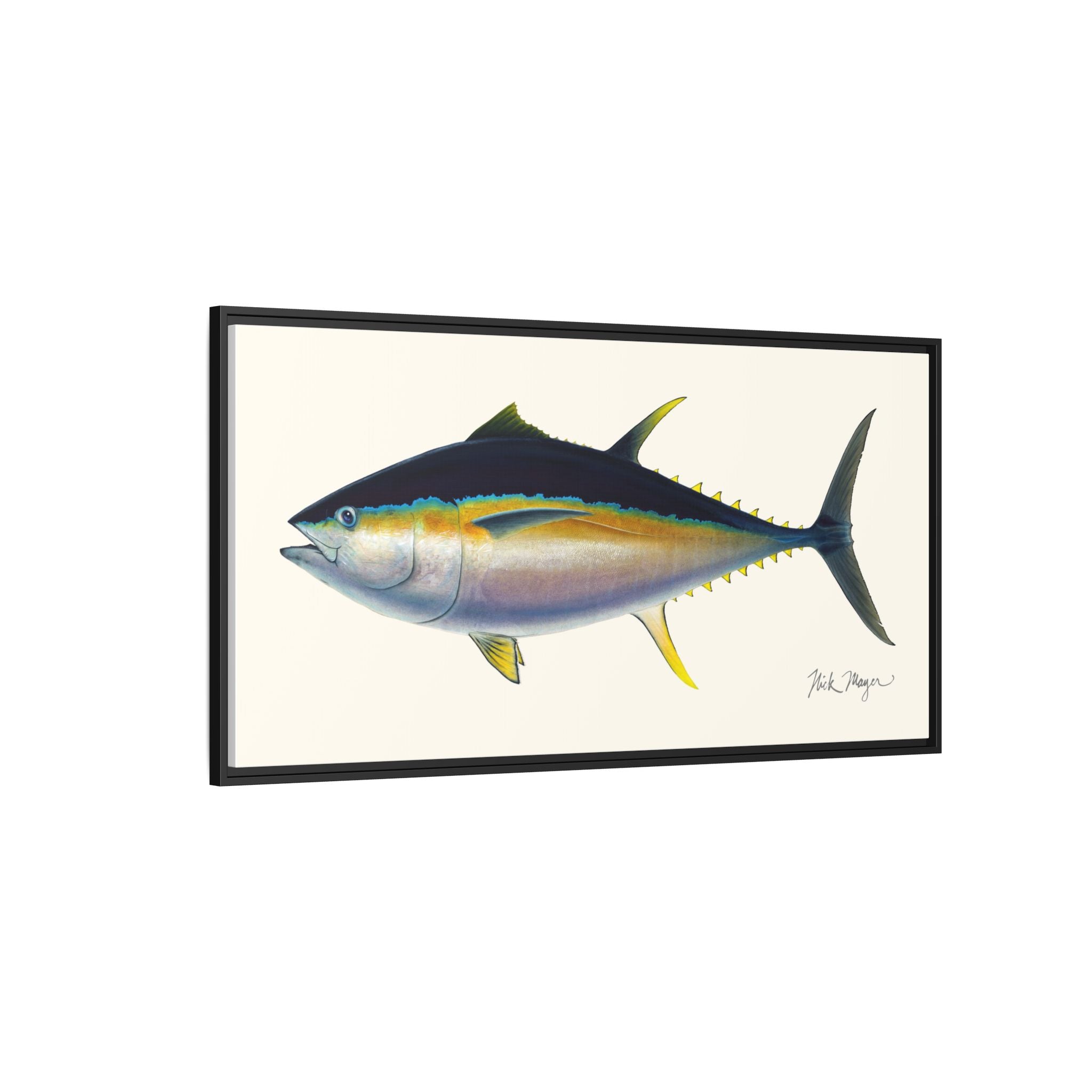 Bigeye Tuna Framed Canvas Print Printify