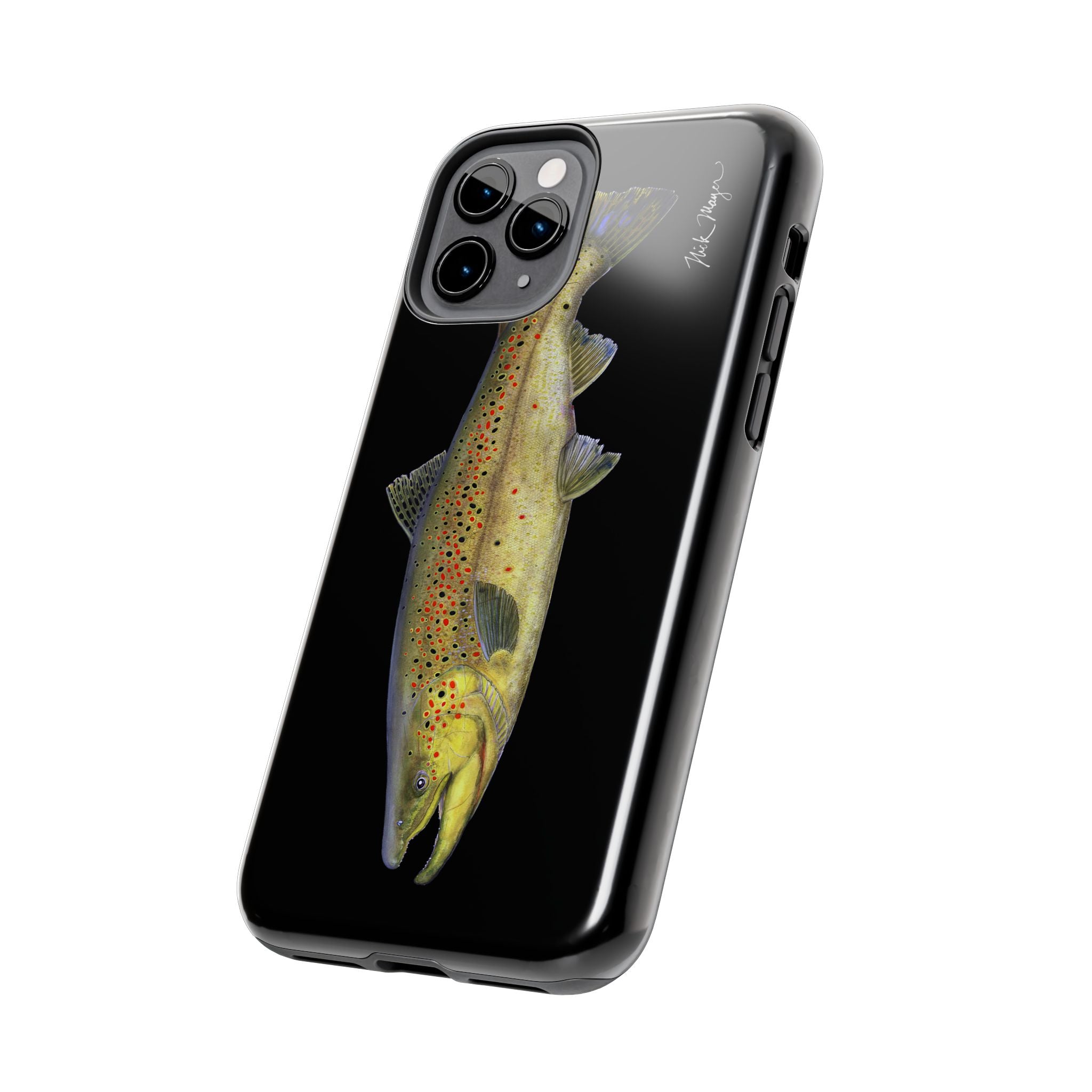 Brown Trout Black Phone Case (iPhone)