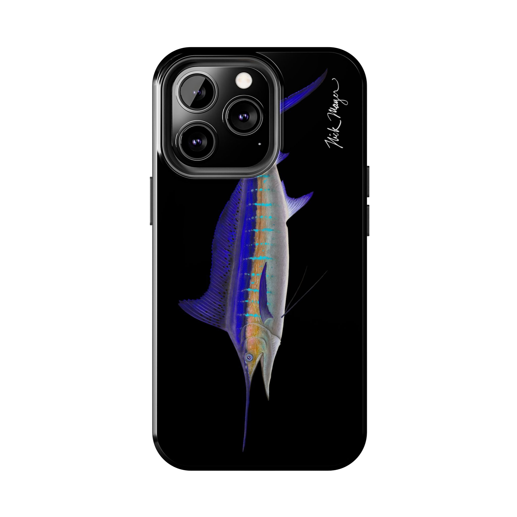 Striped Marlin Black Phone Case (iPhone)