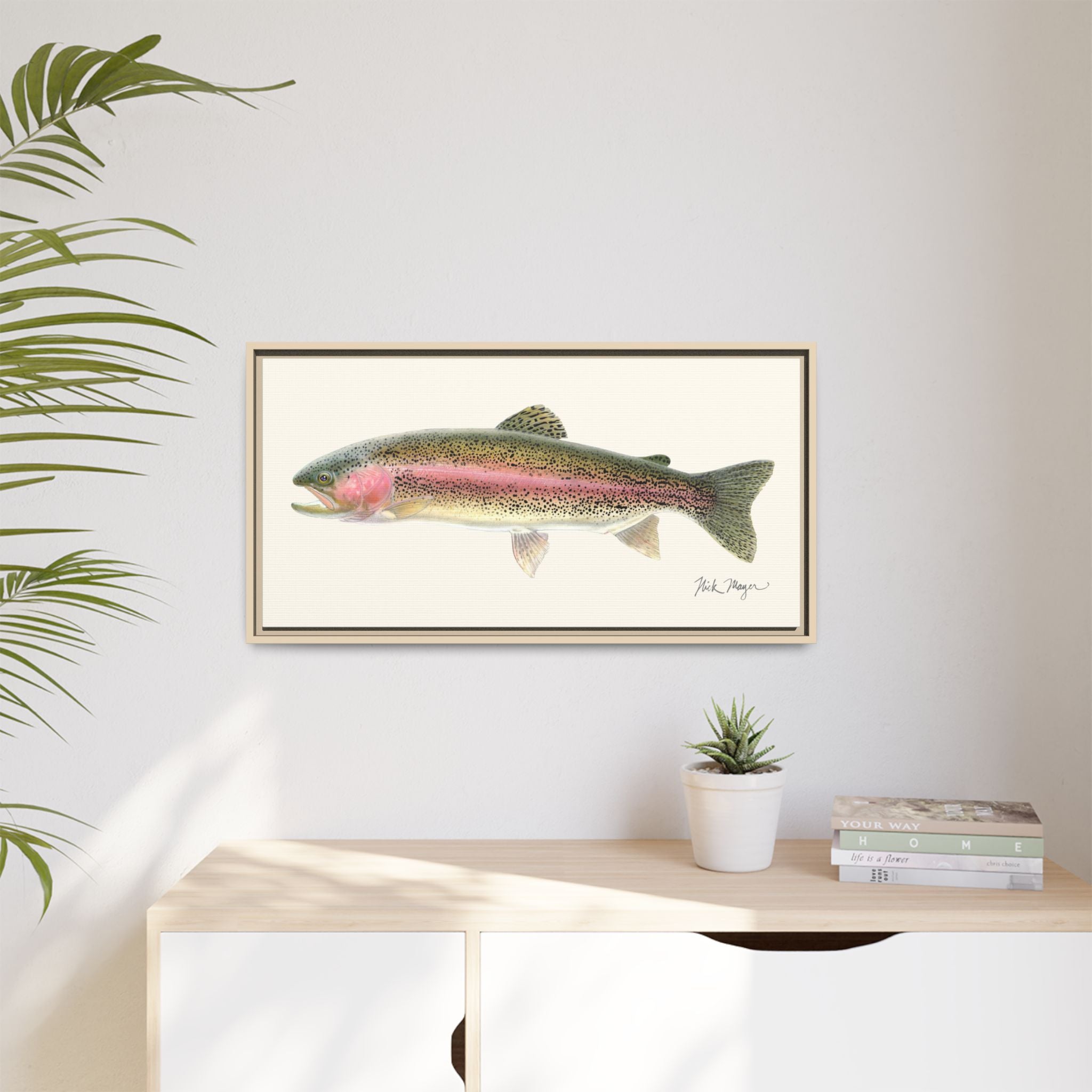 Rainbow Trout Framed Canvas Print Printify