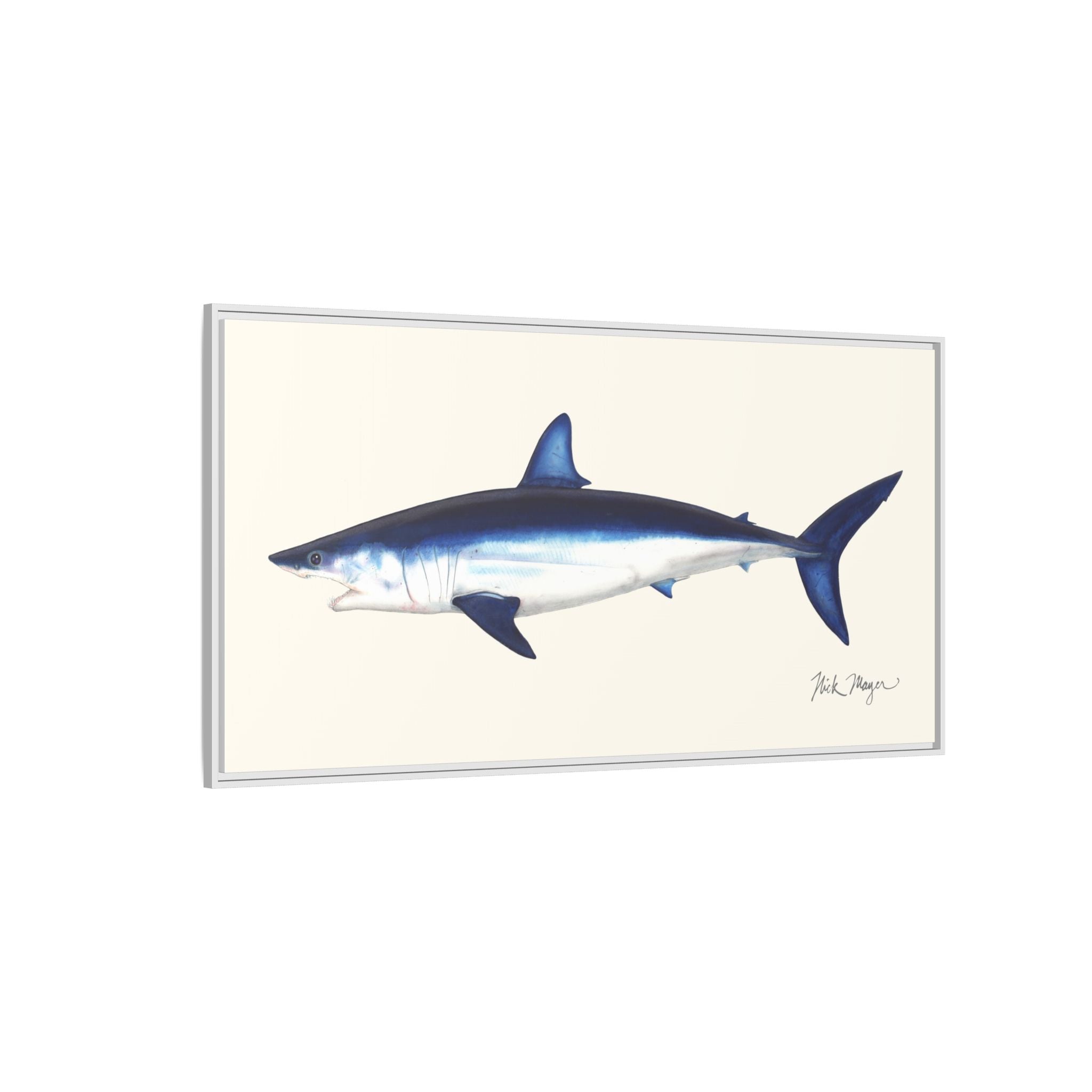 Mako Shark Framed Canvas Print Printify