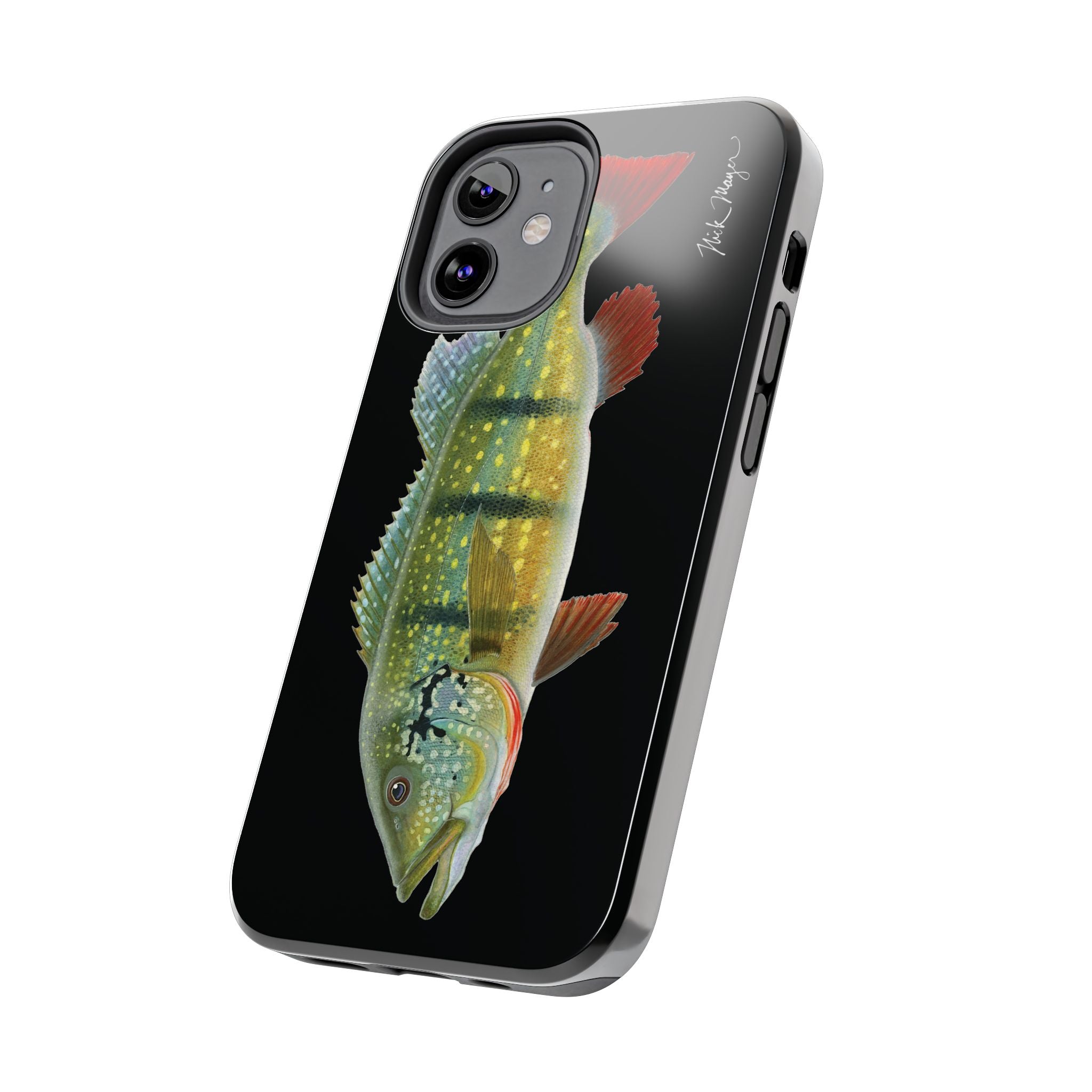 Peacock Bass Black iPhone Case