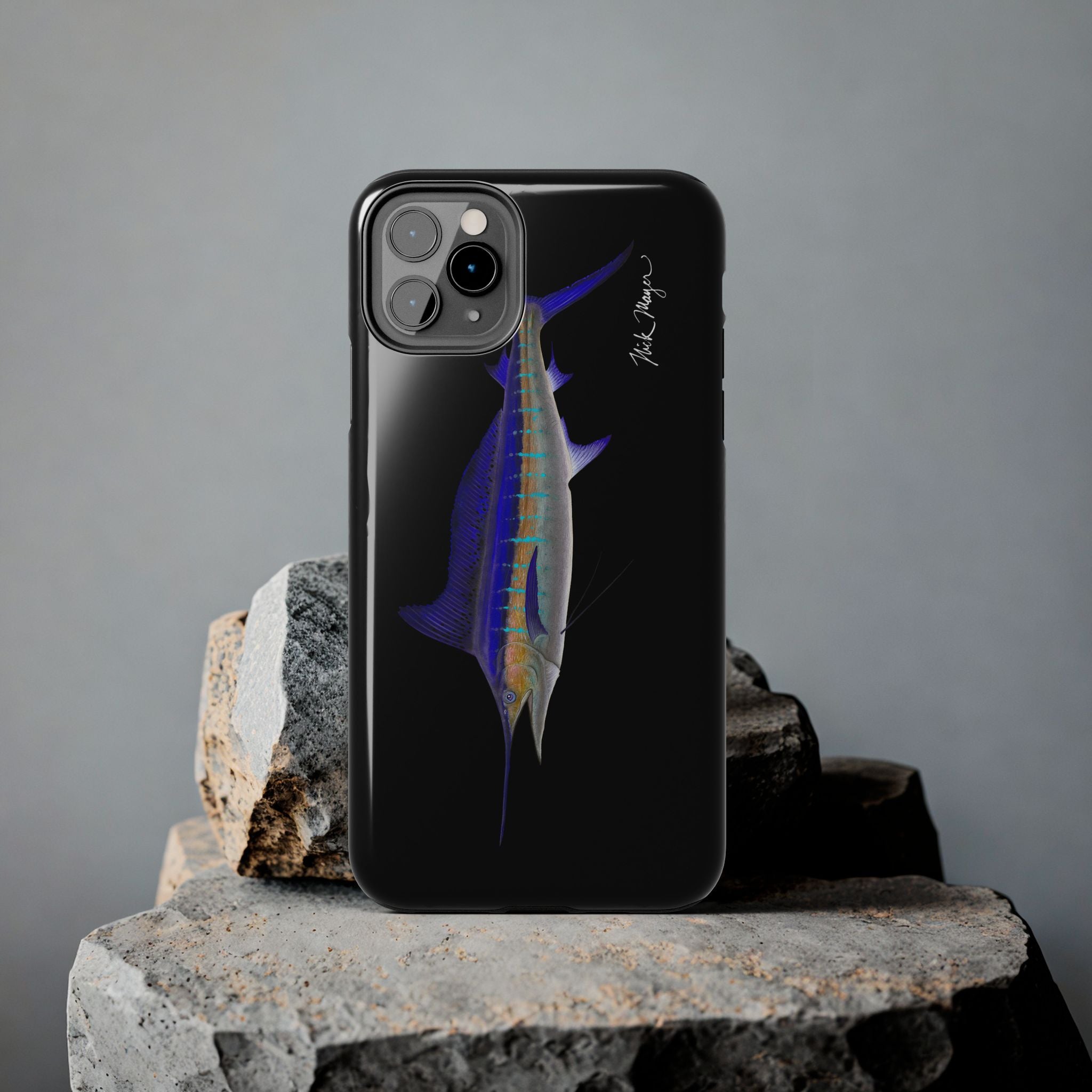 Striped Marlin Black Phone Case (iPhone)